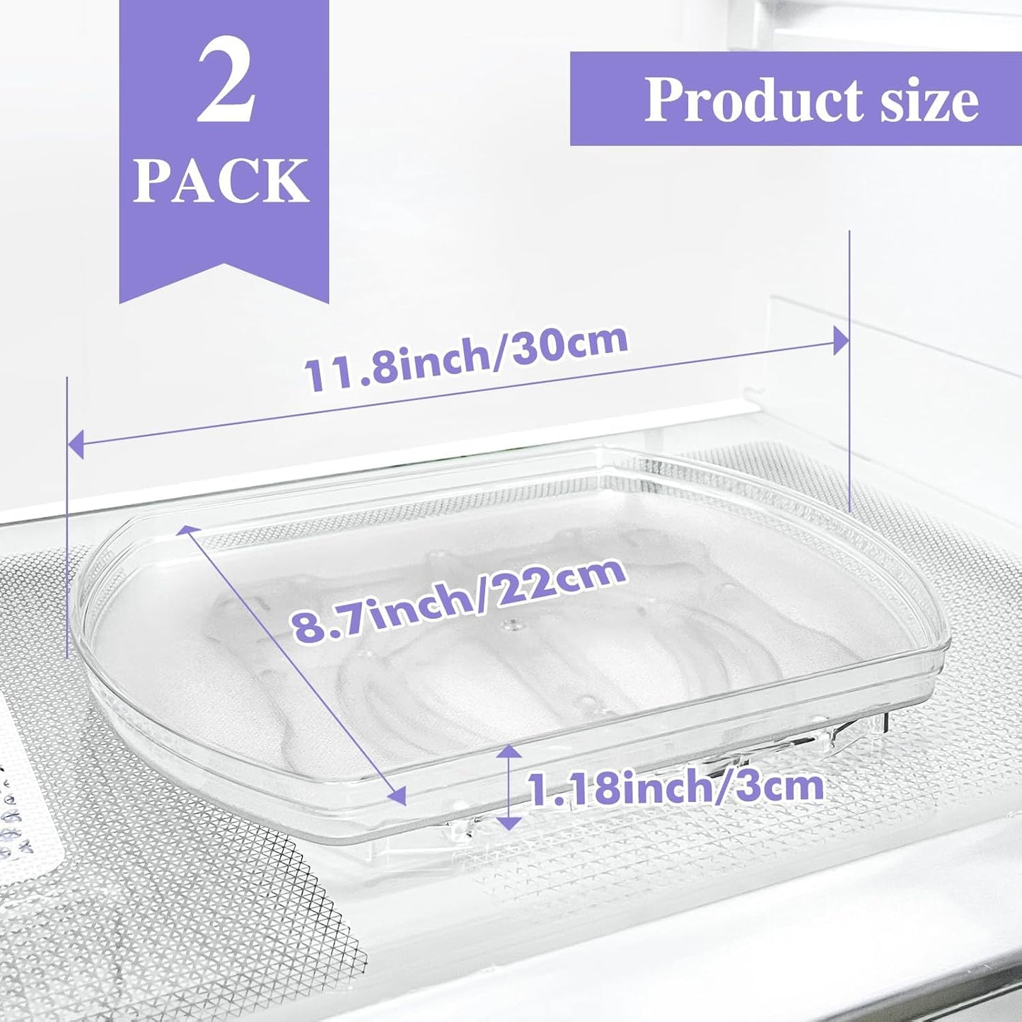 360° Rotating Lazy Susan Turntable Organizer - Multifunctional 11.8" x 8.7" Rectangular Organizer for Refrigerator, Cabinet, Pantry, and Kitchen Countertop