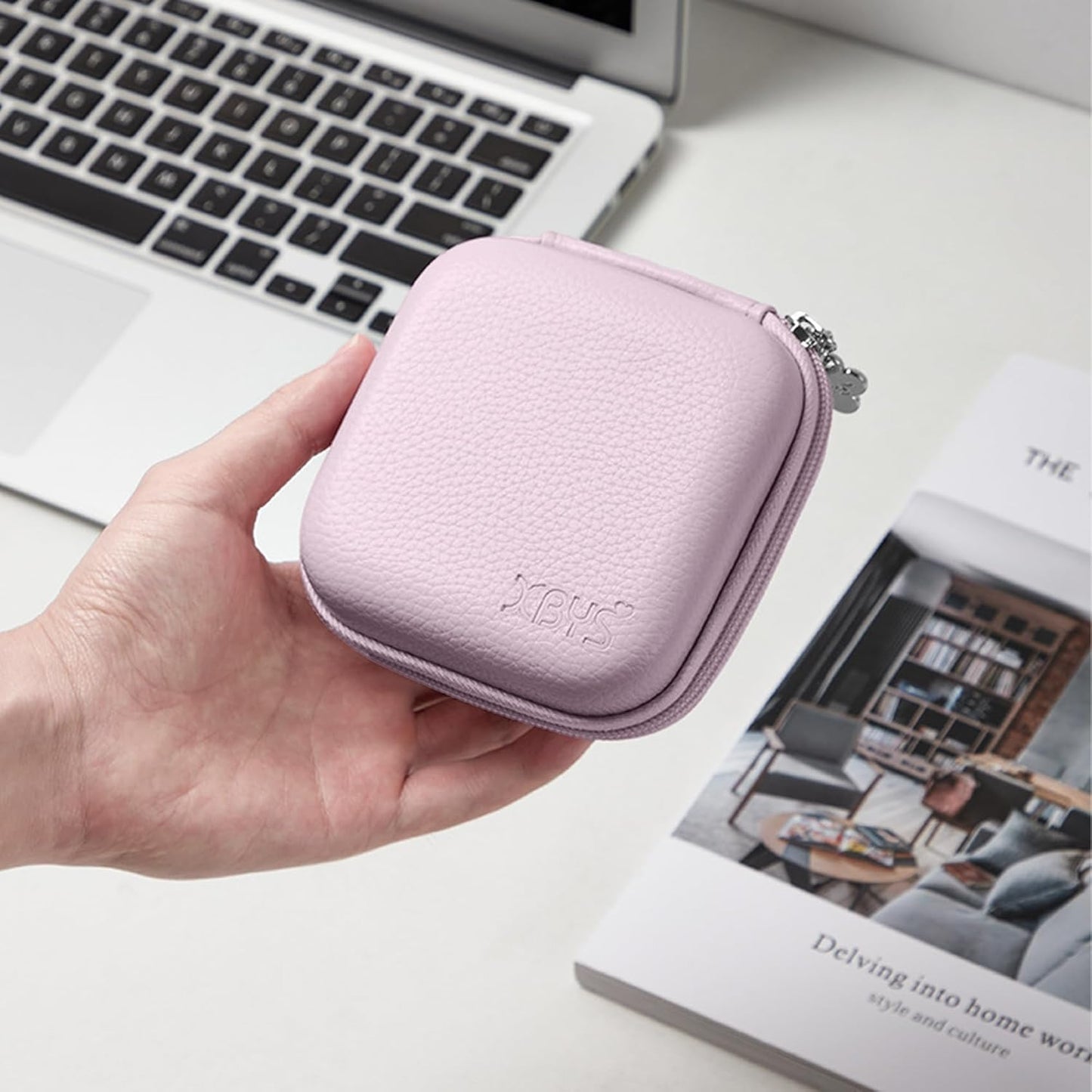 Charger Case for Macbook, Portable Tech Electronic Organizer Bag, Travel Storage Pouch for Laptop Accessories, MacBook Power Adapter, Charging Cords, USB Drives, Power Bank (Purple, M)