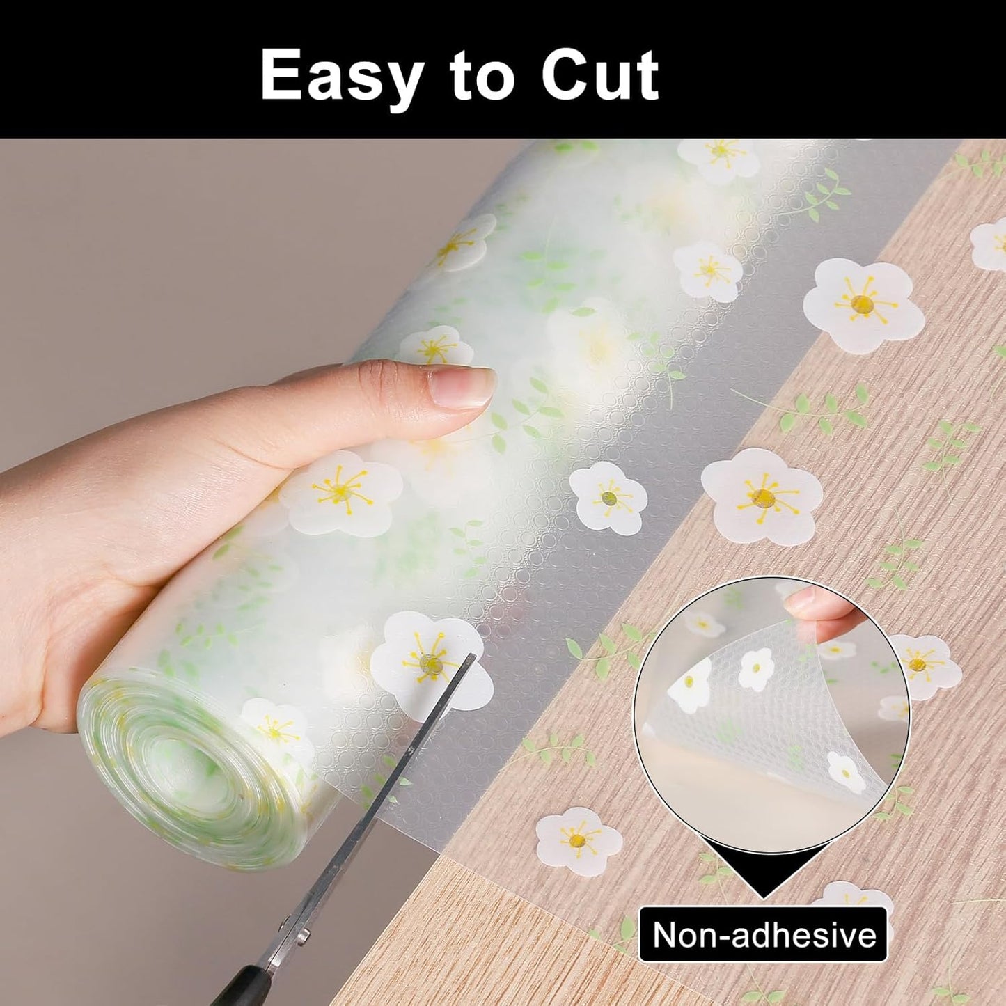 Cooyes Shelf Liner – Premium Non-Adhesive Cabinet & Drawer Liner for Kitchen – Waterproof Shelf Paper with Modern Pattern – Durable EVA Cabinet Mat – Easy to Cut （23.6" W x 236" L）