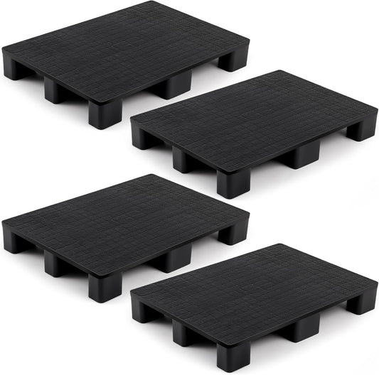 1 Pcs Plastic Pallet for Basement Storage Easy Stack Lightweight Floor Pallet Display Flooring Room Supermarket Christmas, Support up to 2000 Lbs (31.5'' L X 24'' W X 4.7'' H,Black)