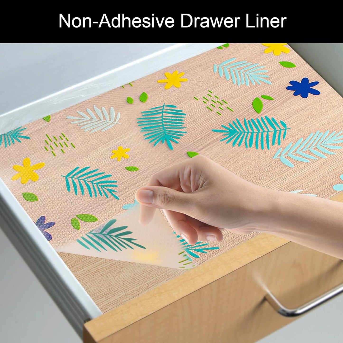 Cooyes Shelf Liner – Premium Non-Adhesive Cabinet & Drawer Liner for Kitchen – Waterproof Shelf Paper with Modern Pattern – Durable EVA Cabinet Mat – Easy to Cut （11.8" W x 118" L）