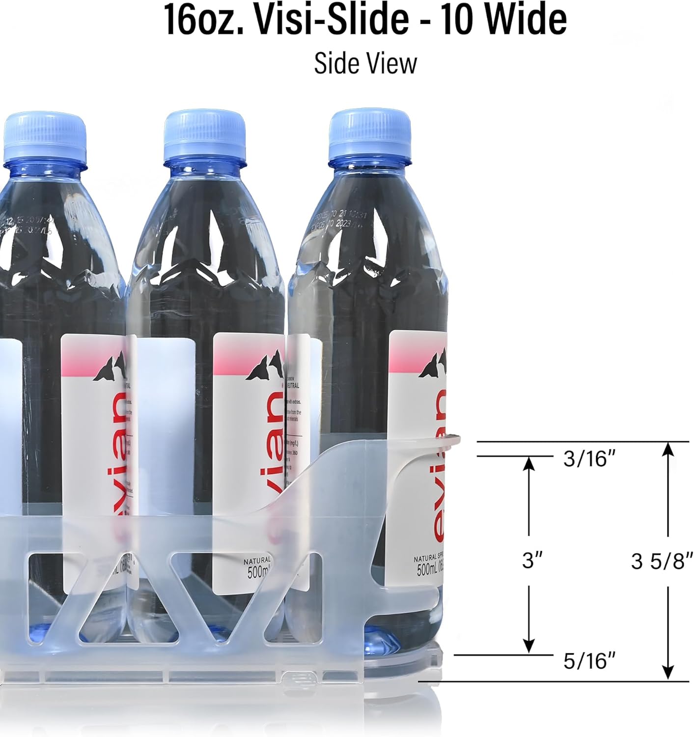 Display Technologies Visi-Slide Fridge Drink Organizer, Soda Can Organizer, Gravity Fed Glide for Angled Shelves for Coolers, Commercial Refrigerators, and Cold Vaults (2-Pack)