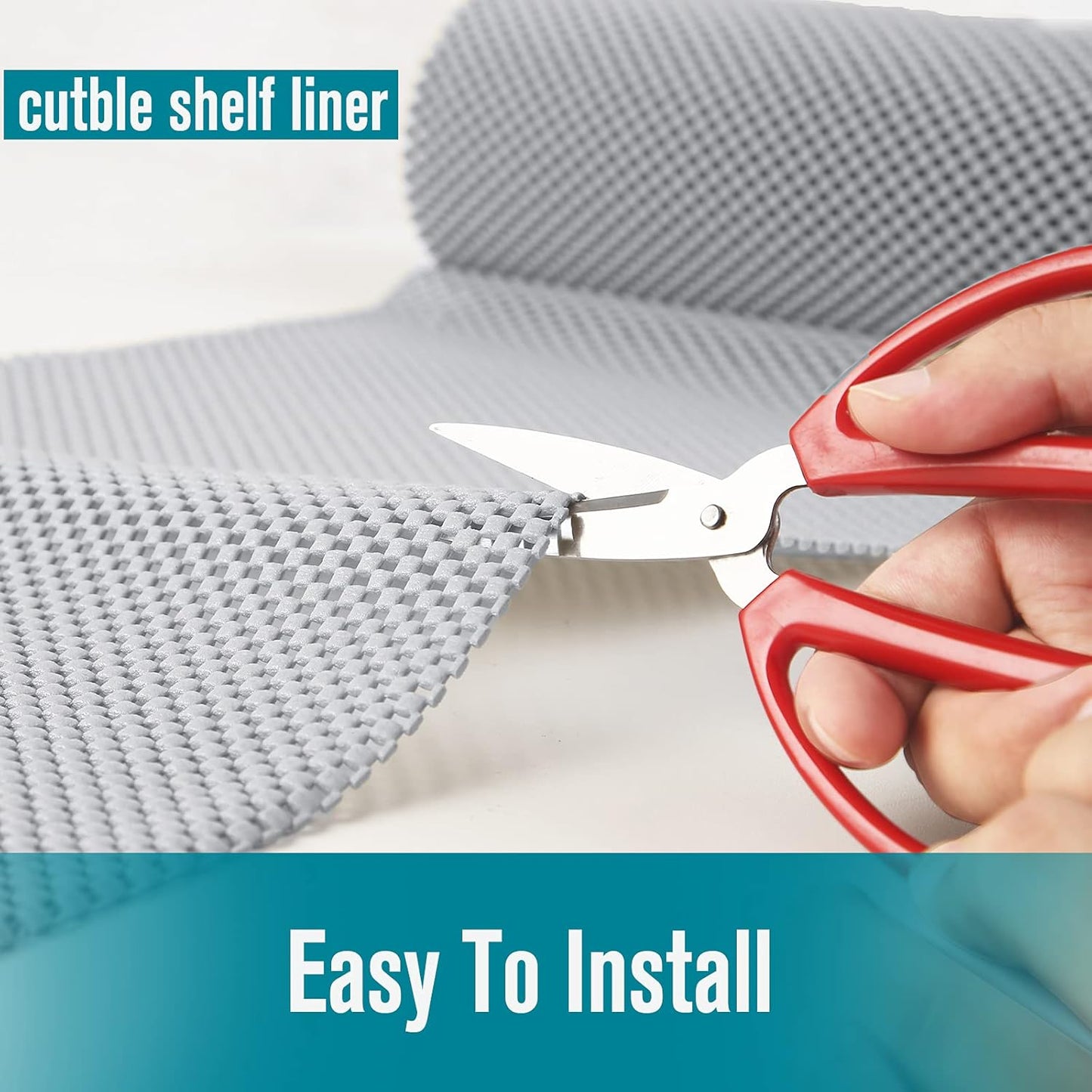 Shelf and Drawer Liner for Kitchen Cabinets Non-Adhesive, Non Slip Durable Strong Clean Long Size 12 Inches X 20 Feet, Shelves, Cabinets, Storage, Kitchen and Desks, Silver Gray