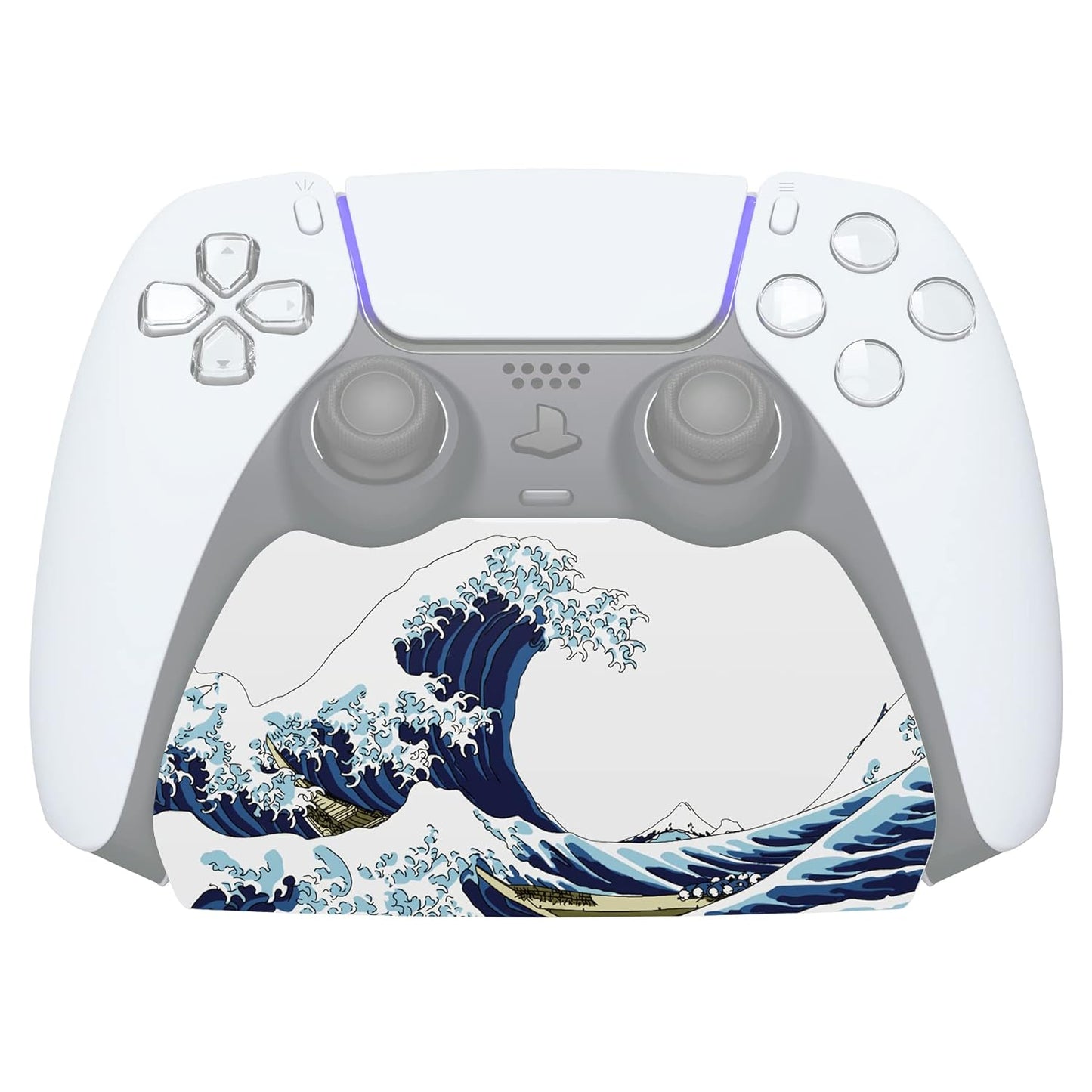 PlayVital The Great Wave Controller Display Stand for ps5, Gamepad Accessories Desk Holder for ps5 Controller with Rubber Pads
