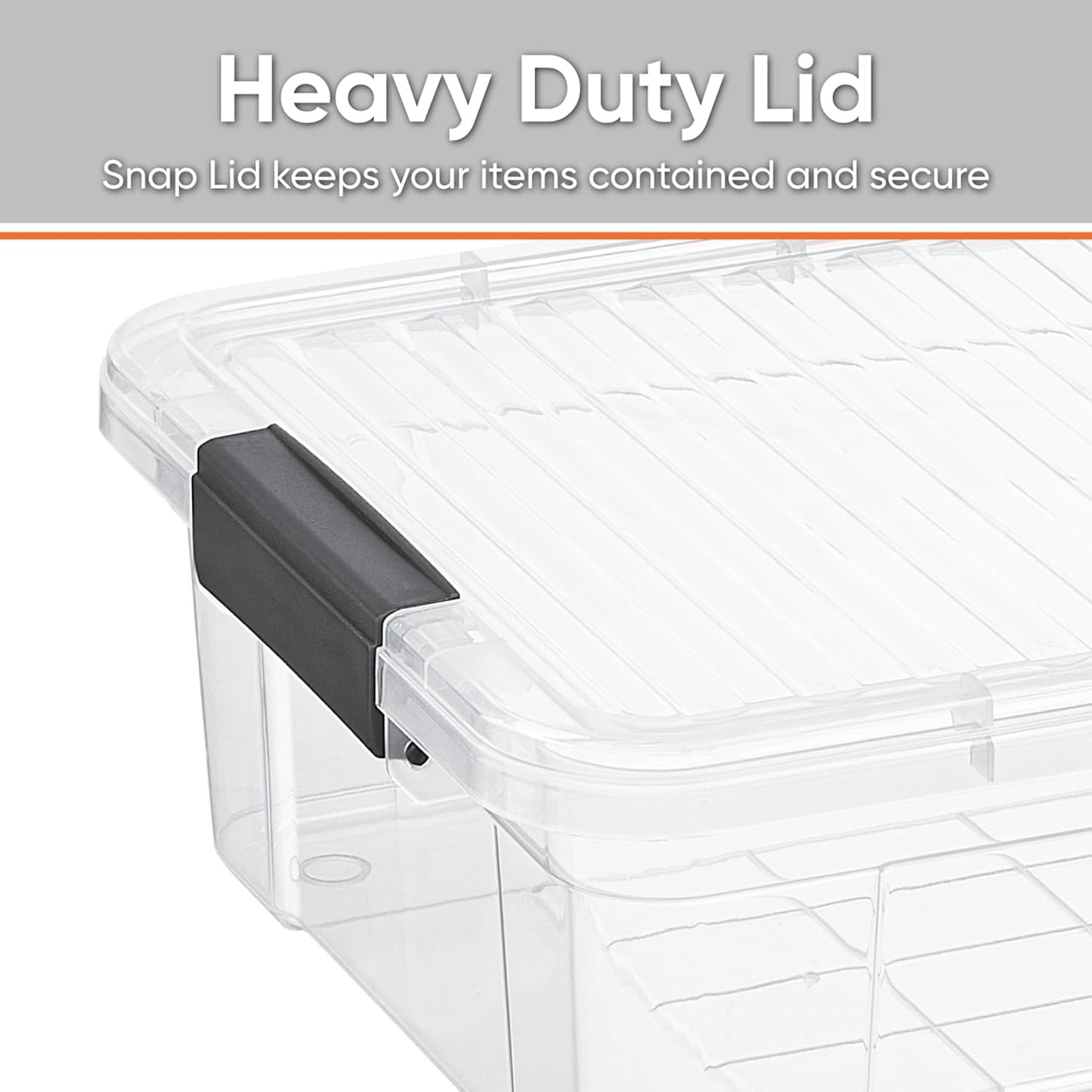 Superio Clear Storage Boxes with Lids, 13.7 Quart Plastic Container Bins for Organizing, Stackable Crates, BPA Free, Non Toxic, Odor Free, Organizers for Home, Office and Dorm, 8 Pack