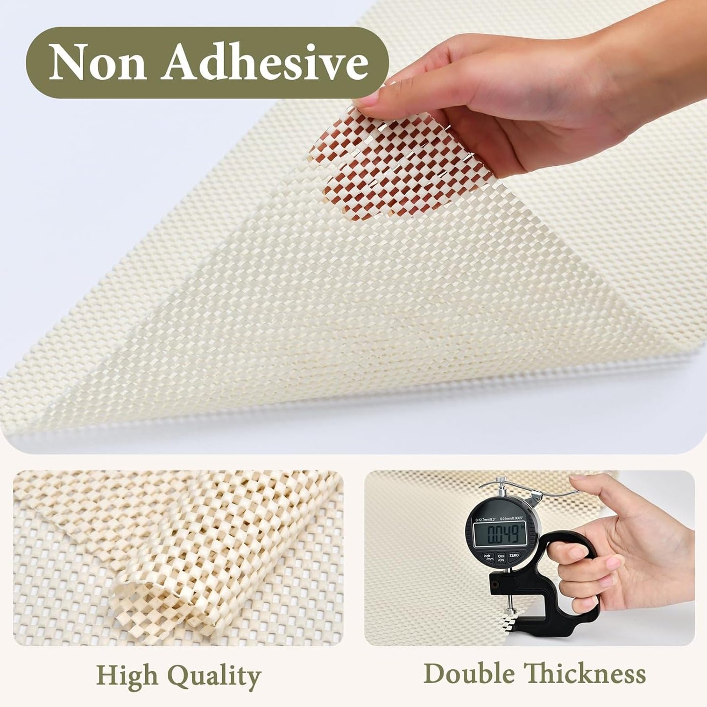 Shelf Drawer Liners for Kitchen Cabinets Non Adhesive Drawer Liner Thickened Refrigerator Liner White Quatrefoil Strong Non-Slip Paper for Tool Box, 11.8 x 354.3 Inches