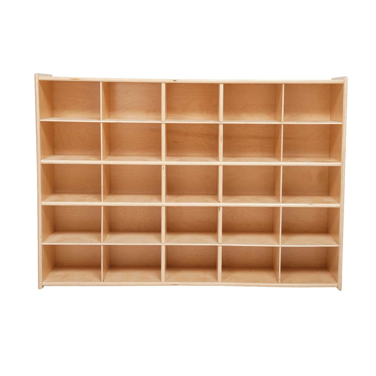 Contender Birch 25 Cubby Tray Cabinet with Lime Green Color Bins, Storage Organizer for Toddlers, Shelving Units for Daycare, Nursery, Homeschool [ Fully Assembled ]