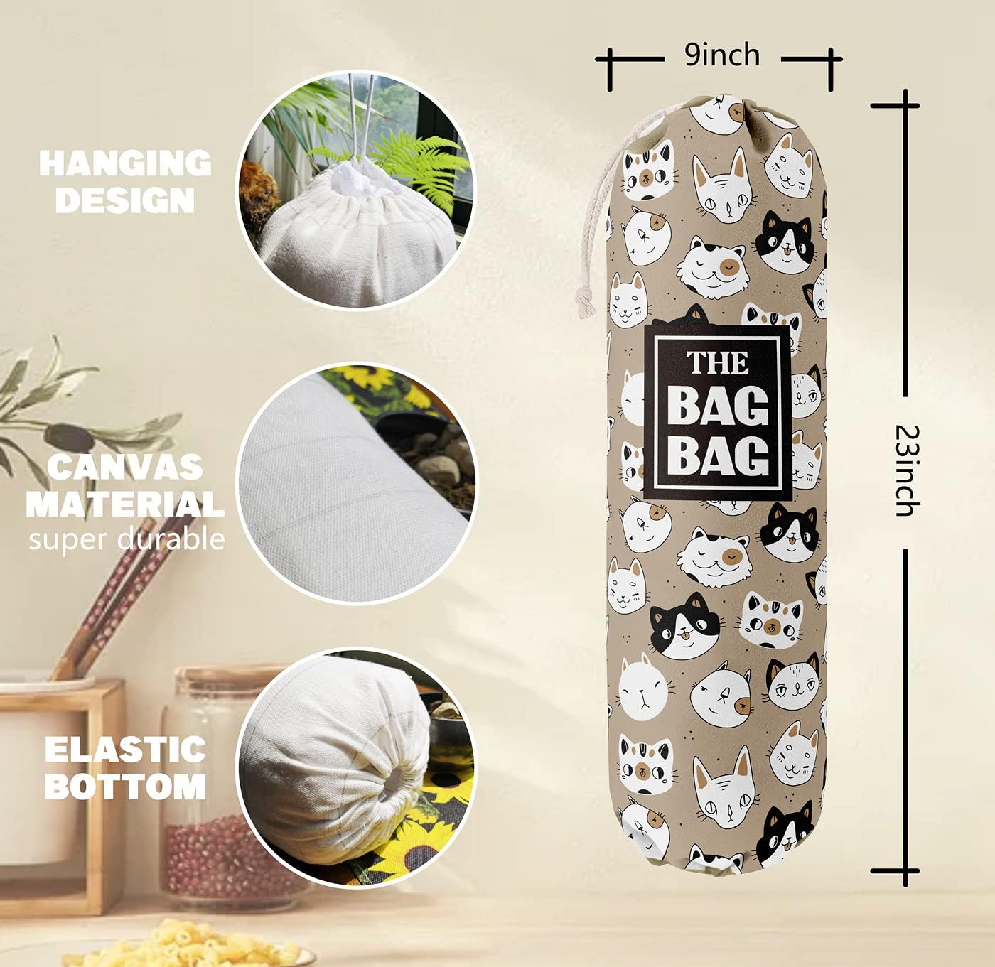 Funny The Bag Bag, Grocery Bags Holder Organizer For Shopping Bags, Wall Mount Plastic Bags Storage Container Dispensers, Gift For The Preferred Family And Friends