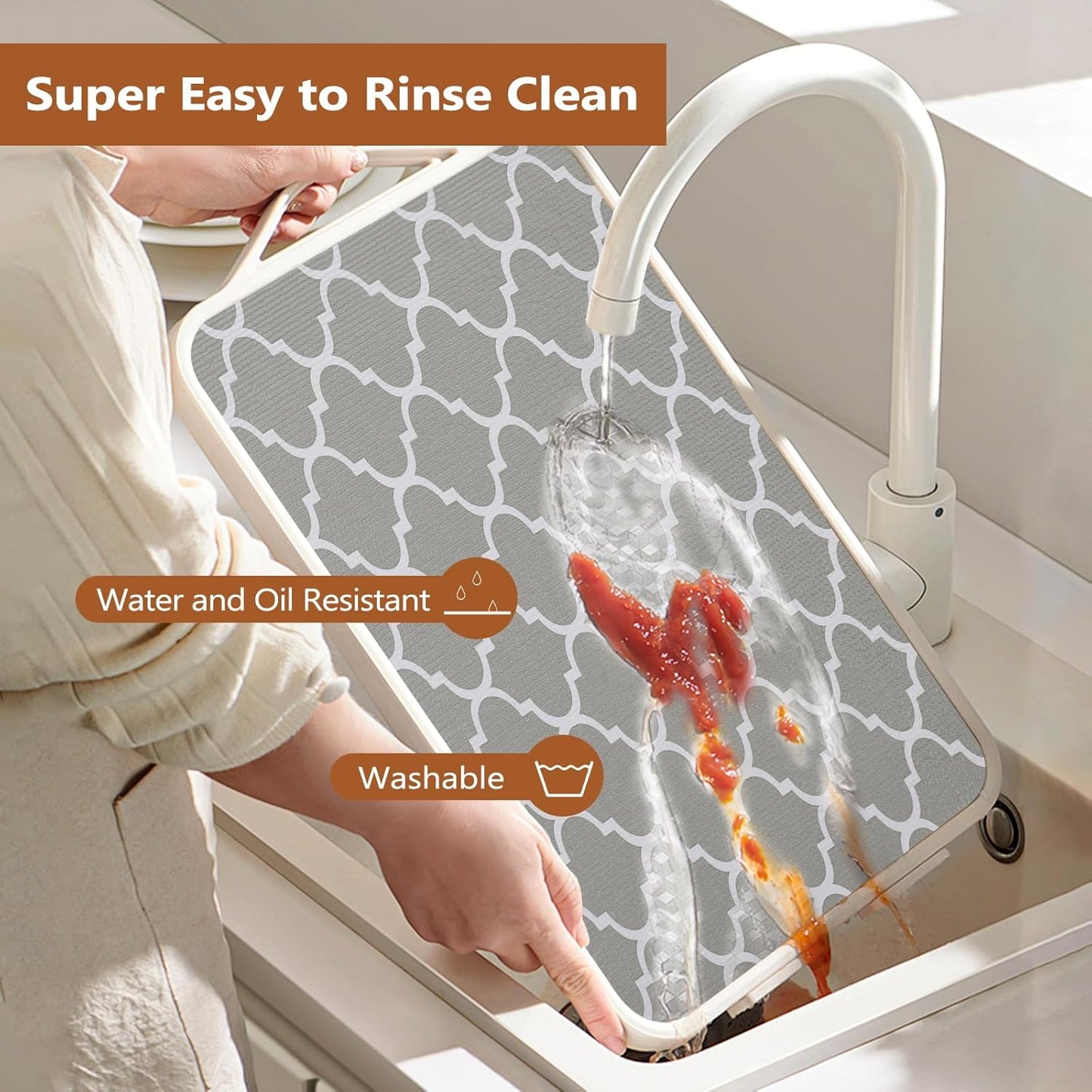 Drawer and Shelf Liner for Kitchen Cabinets, Non-Adhesive Strong Grip Thickened Cabinet Liners for Shelves, Non-Slip Mats Shelving Paper Protect Cupboard, Dresser, Pantry | 17.5" x 20FT