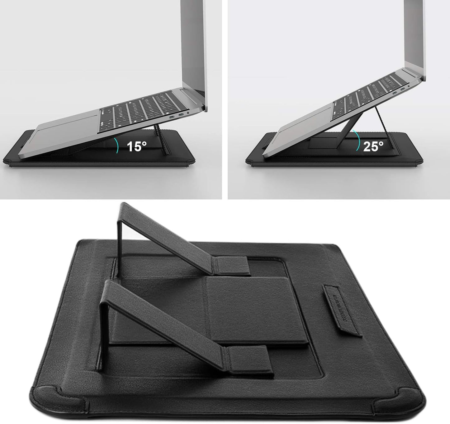 Nillkin Laptop Sleeve 15.6 inch, MacBook Sleeve with Adjustable Stand & Mouse Pad, 2 Stand Modes, 15 inch Laptop Case, Slim MacBook Accessories for Samsung/Surface/Chromebook/HP 13-15.6 inch, Black