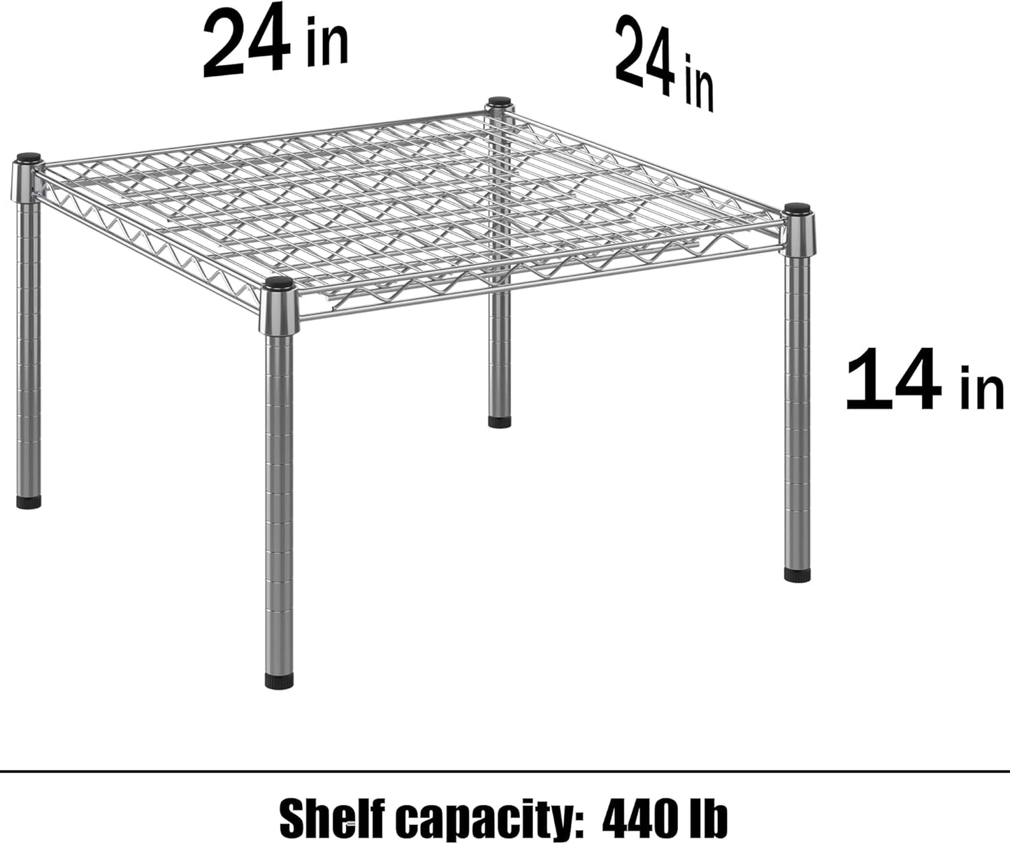 24" Deep x 24" Wide x 14" Height Wire Shelving Kit | 1-Tier | NSF Commercial Storage Rack Unit