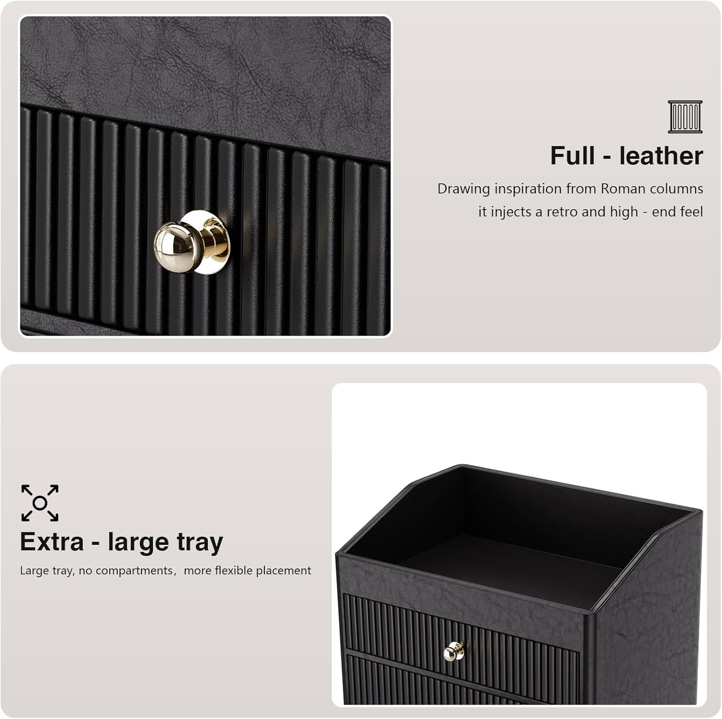 Cosmetic Organizer,Luxury Make up Organizer with 3 shelf Drawers,Black Large Capacity Makeup Organizers for Skincare,Brushes, Dresser,Bedroom,Bathroom,Gifts for Her,Birthday Gifts for Mom