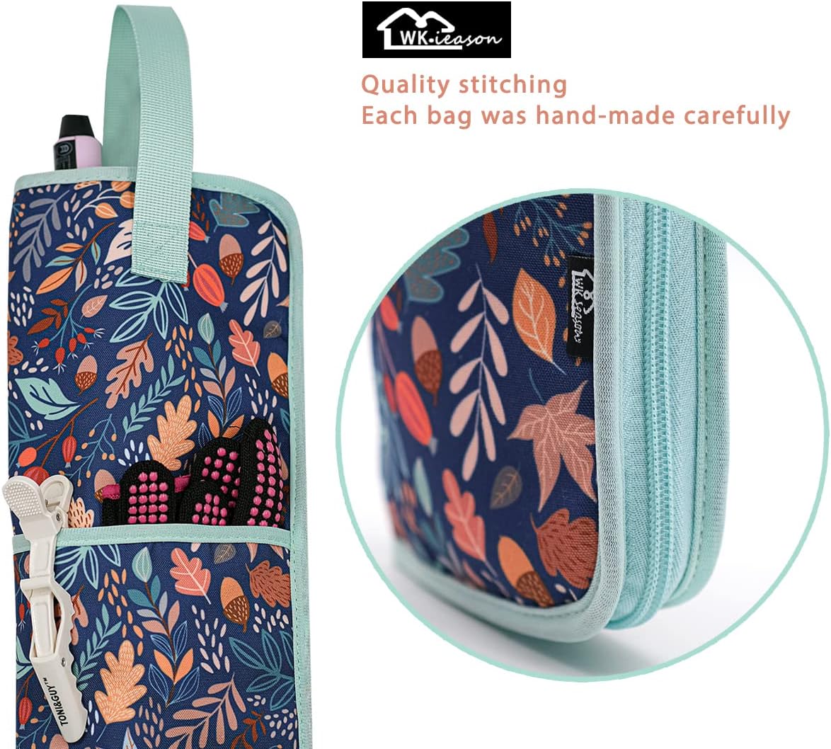 2 Pieces Hair Flat Iron Case Holder Canvas Bag Heat Resistant Curling Iron Silicone Straightener Holder Mat for Hair Tools Curling Iron Organizer Bag (Floral print)