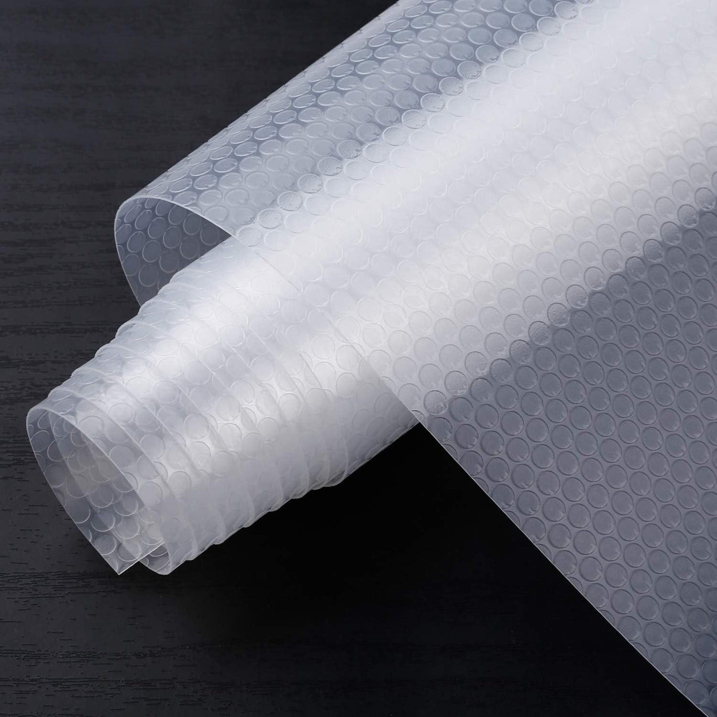 HooTown Refrigerator, Fridge Shelf Liners and Drawer Mats 11.8 Inch Wide x 32.8 Feet Long, Non Adhesive EVA Plastic Washable Waterproof Pads for Kitchen Cabinet, Pantry Closet, Cupboard, Transparent