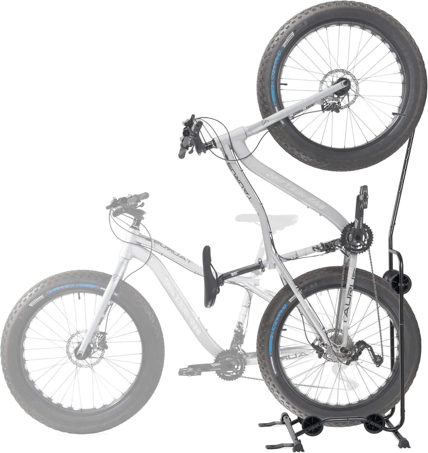 CyclingDeal Upright Bike Stand - Premium Quality Vertical & Horizontal Adjustable Bicycle Floor Parking Rack - for Storing MTB Road Bikes - up to 29” Wheel Size - for Fat Bike - 1 Bike