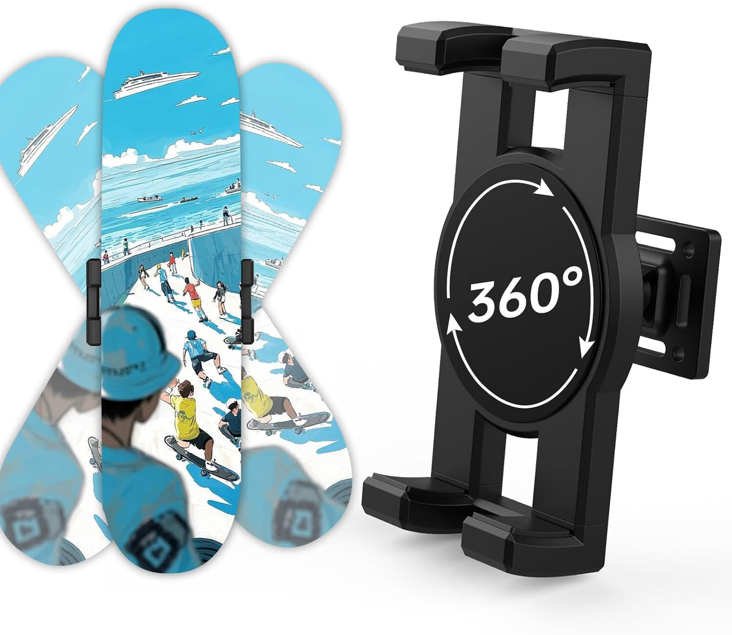 Swivel Skateboard Wall Mount, 360° Skateboard Deck Wall Mount, Suspended Display Hanger Grab, Suitable for Any Skateboard Shop and Enthusiast, Collector 1set