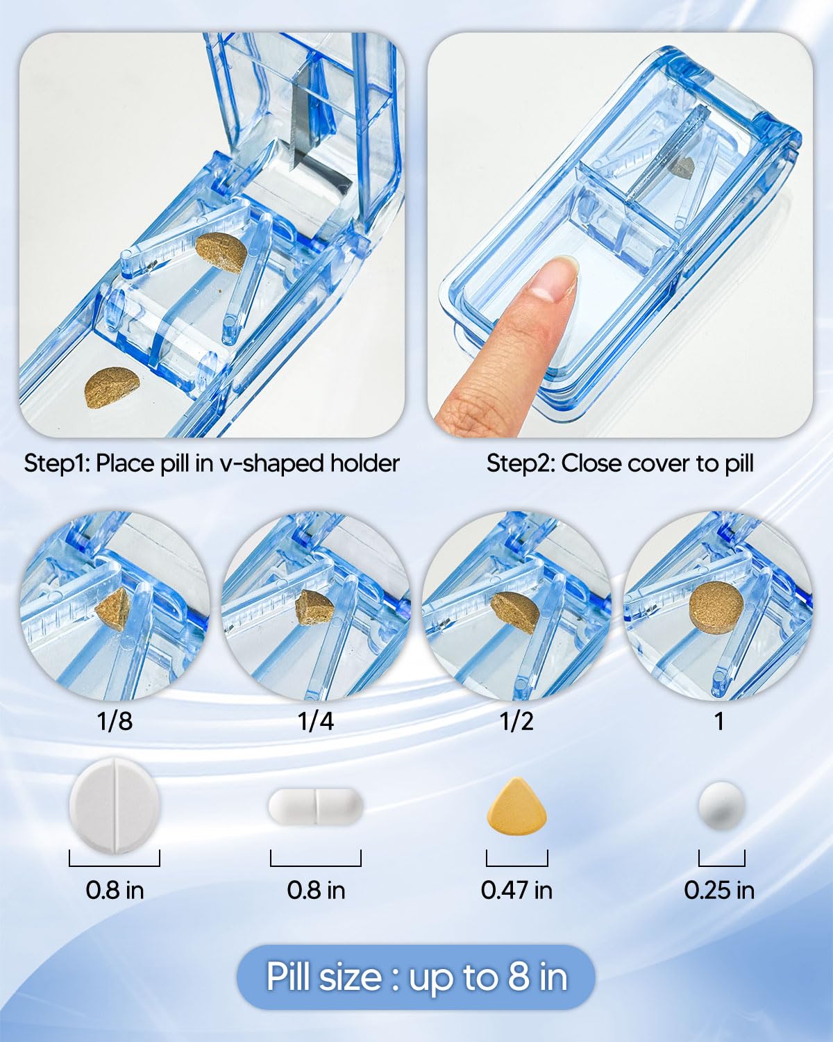 Monthly Pill Organizer 3 Times a Day, FRIWOLE Medicine Box with Portable Weekly Pill Bag, Keychain Pill Case, Pill Cutter and 2 Sticker (Purple, 3 Times a Day)