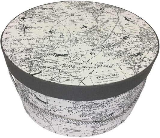 Sarah's Hat Boxes Classic Travel Hat Box – 14.75" x 7.5" (Dia. x Ht.) Handmade in USA – Odorless Non-Toxic Adhesive, Cording Handle – Premium Storage for Hats & Accessories