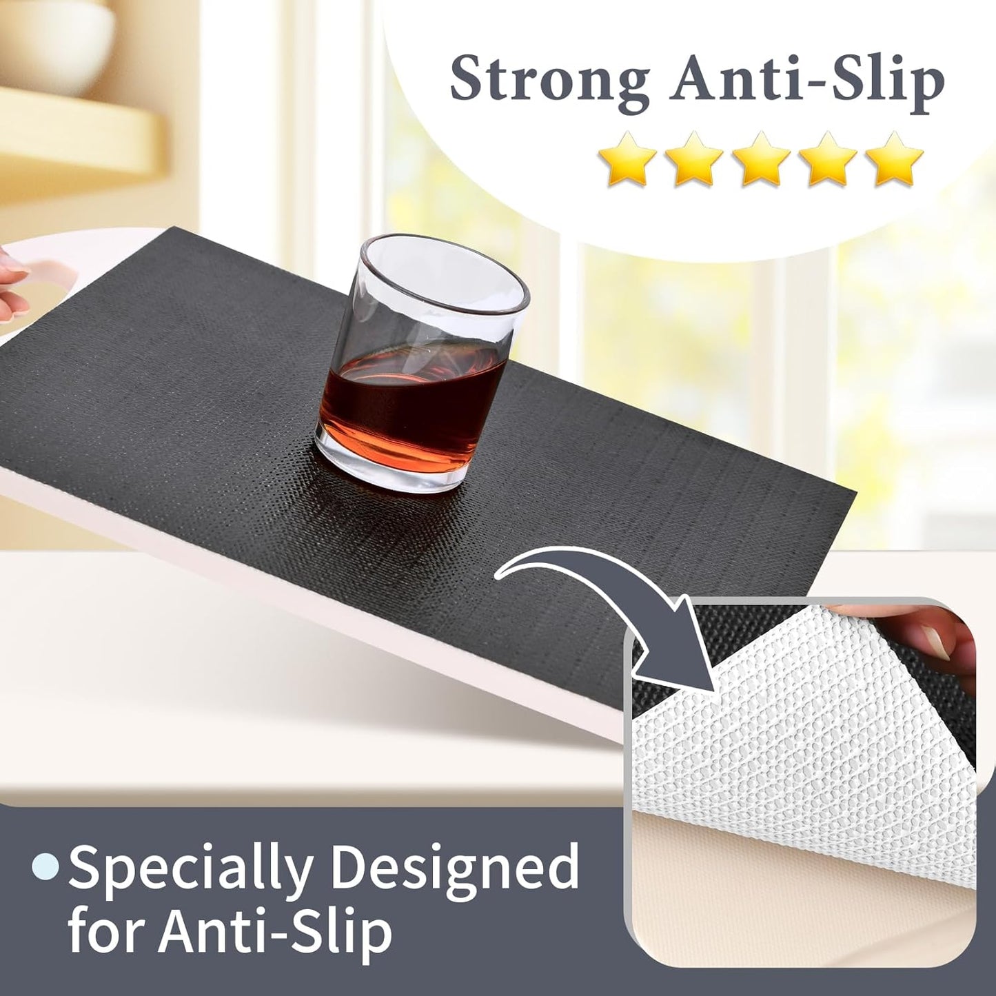 Shelf Liners for Kitchen Cabinets 12in x 30FT Non Adhesive Drawer Liner Gray Quatrefoil Thickened Shelf Liner Paper Strong Non-Slip Easy to Clean for Tool Box Refrigerator with Knife and Tape Measure