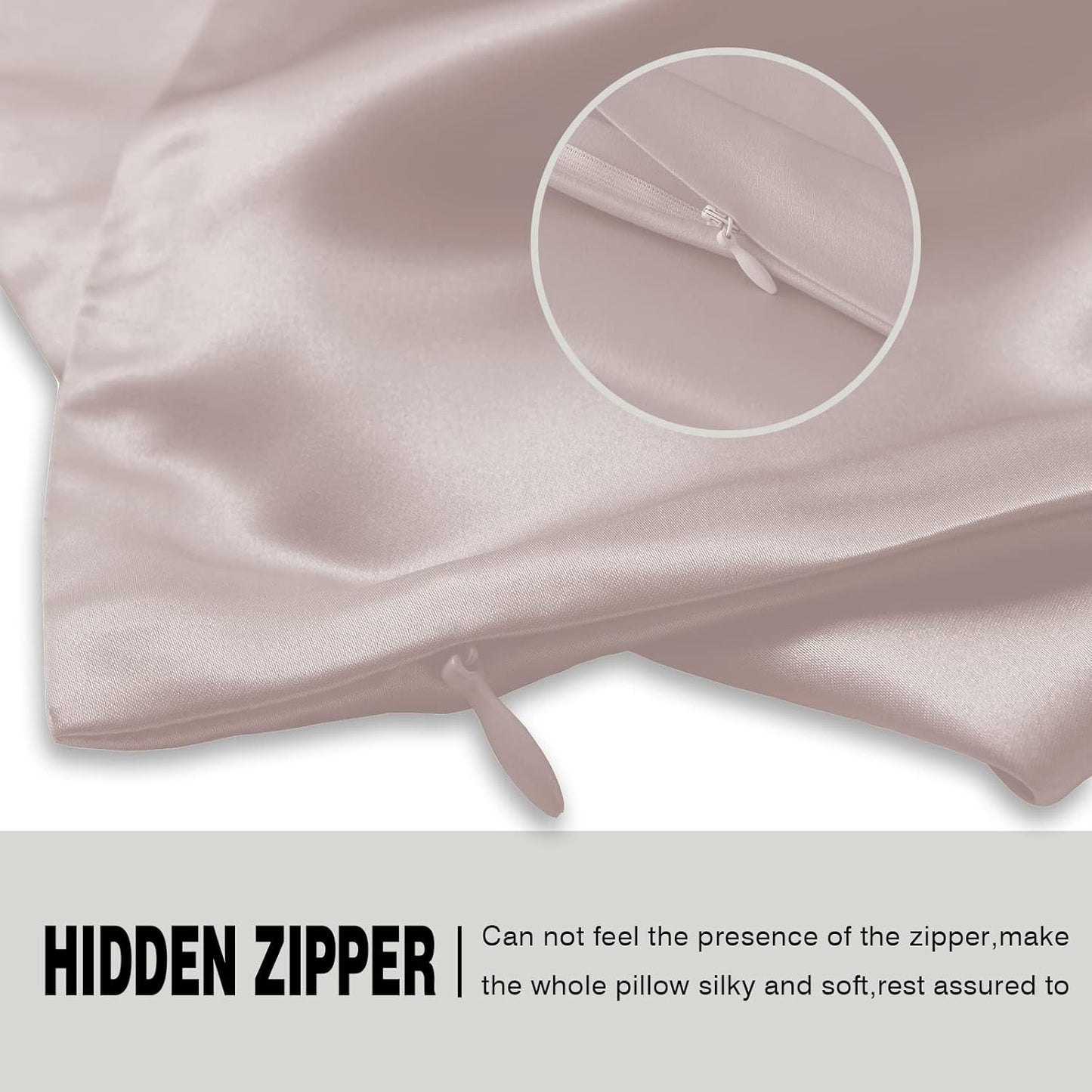 Silk Pillowcase for Hair and Skin,Soft,Breathable and Sliky 100% Silk Pillowcases King Set of 2,Both Sides Natural Mulberry Silk Pillow Cases with Hidden Zipper(King Size 20"X 36",2pcs)