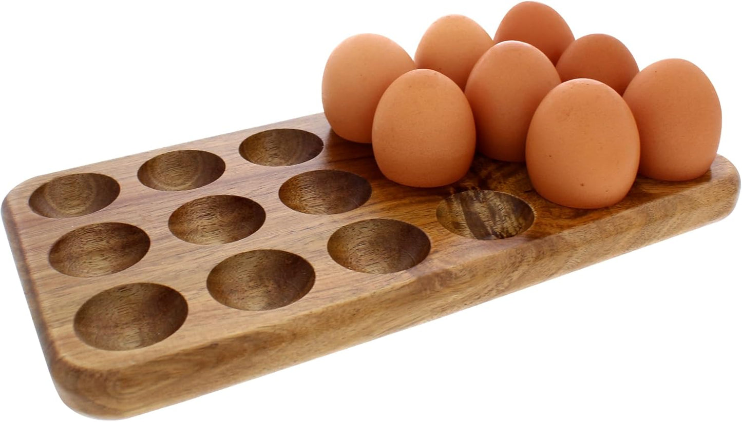 Gui's Chicken Coop Egg Tray - Rustic Wooden Egg Holder For Eggs Usable in Kitchen Refrigerator, or Countertop for Display or Storage - Easy to Clean… (18 Eggs)