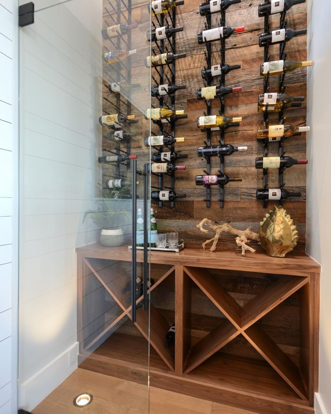 Ultra Wine Racks Wall Mounted Label-Out Wine Racks (4 Foot 2 Deep, Matte Black, 24 Wine Bottles) - Modern Metal Wine Storage, Modular Design for Home Bar, Kitchen, Dining Rooms, & Wine Cellars