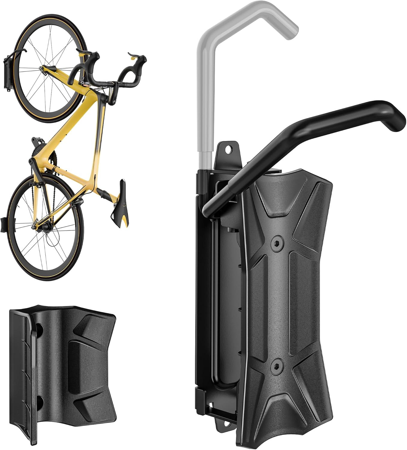 monTEK Heavy duty Bike Wall Mount, Swivel Bike Wall Hanger Holds Up to 77lbs, Space-Saving Bike Rack Garage, Bike Storage for Bedroom Home Office, 1 Pack