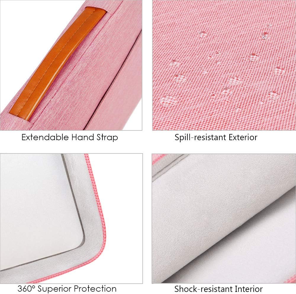 Lacdo 360° Protective Laptop Sleeve Case for 14 inch New MacBook Pro M5/M4/M3/M2/M1 Chips Pro Max A3434 A3112 A3401 A3185 A2918 A2992 2025-2021 | 13.8" Surface Laptop 7th Copilot+PC Computer Bag,Peach