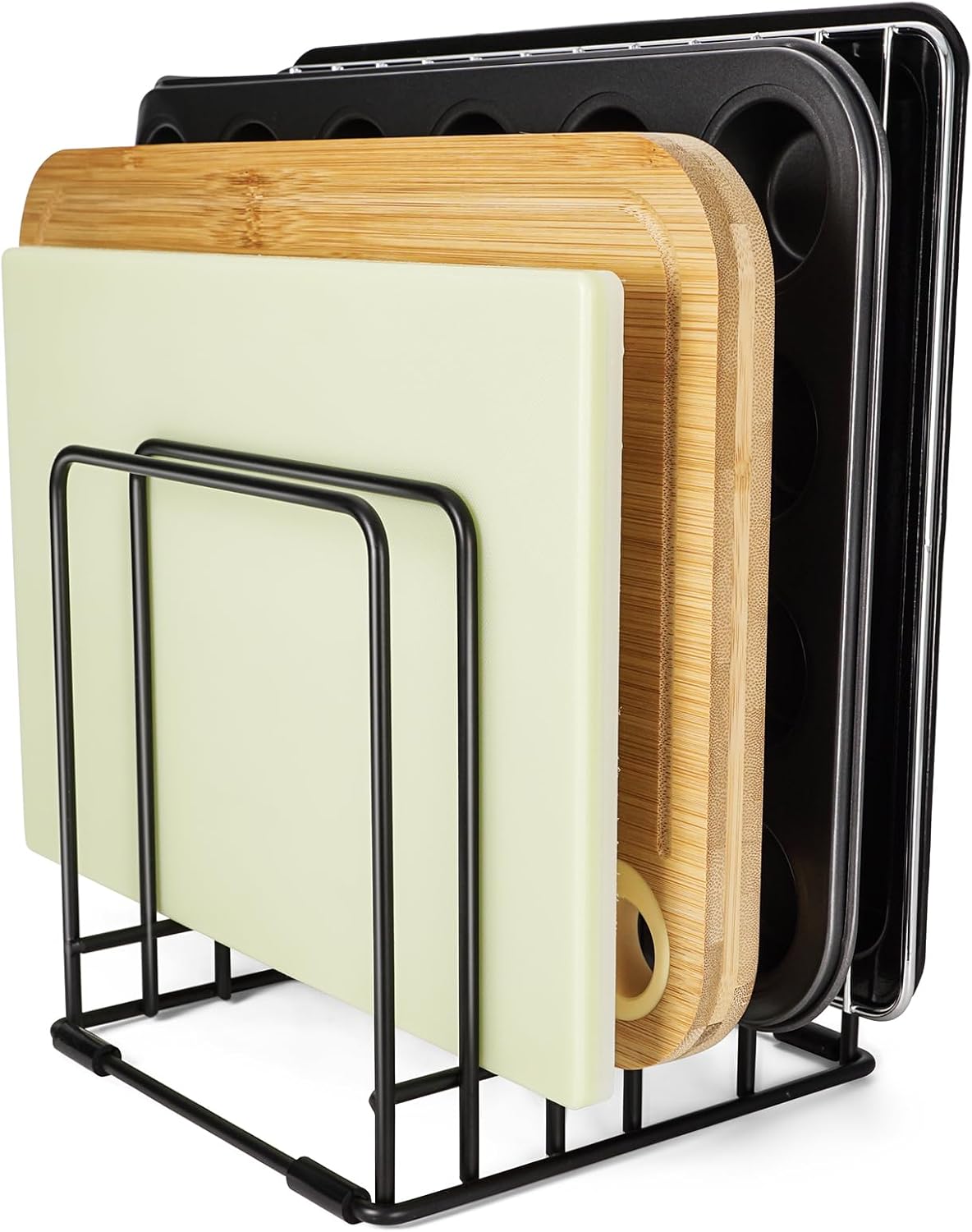 Kitchen Cabinet Cutting Board Organizer, Cookie Sheet Storage Rack,Cabinet Dividers Holder with 5 Slots for Baking Pan Tray Organizer (1 PC)