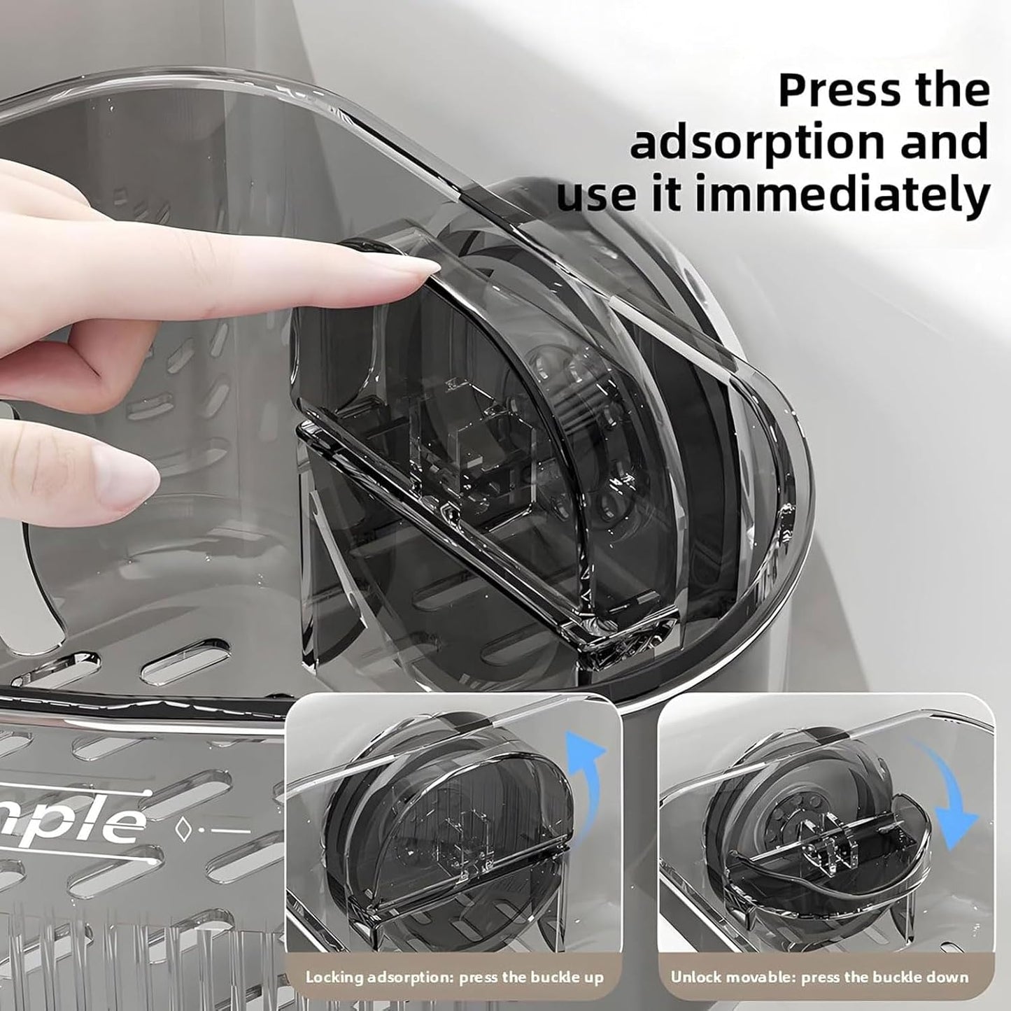 2PCS Sink Organizer Rack for Kitchen for Sponges, Scrubbers, Sink Corner Drain Box,with Adhesive Suction Cup Mount (Black)