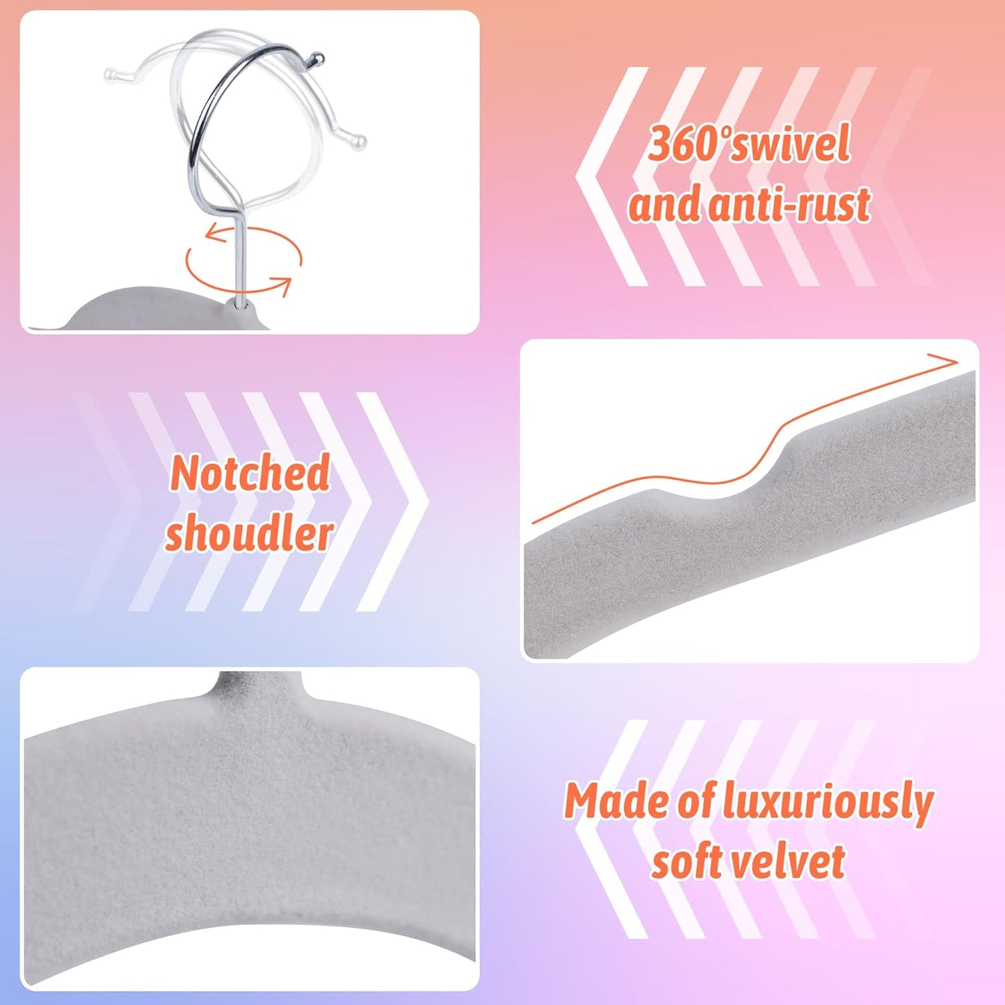 30 Pack Multicolor Velvet Shirt Hangers – Non-Slip Slim Flocked Hangers with Notches, Space-Saving Felt Closet Organiser for Shirts, Dresses, Suits