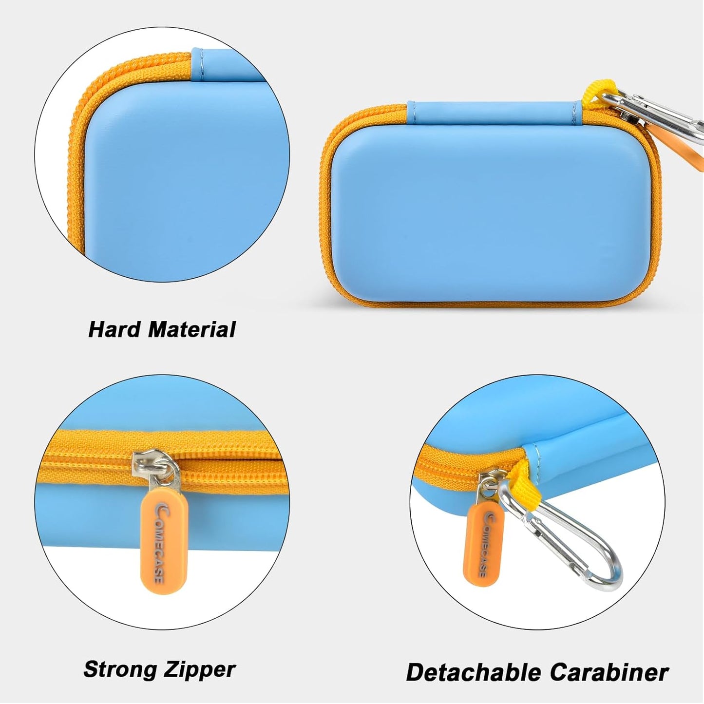 Case Compatible with SanDisk Extreme Pro/for SanDisk Portable SSD 1TB 2TB 4TB 500GB/ for Crucial X9 X10 Pro External Solid State Drive, Travel Storage Bag for 2 SSD and SD Card- Sky Blue (Box Only)