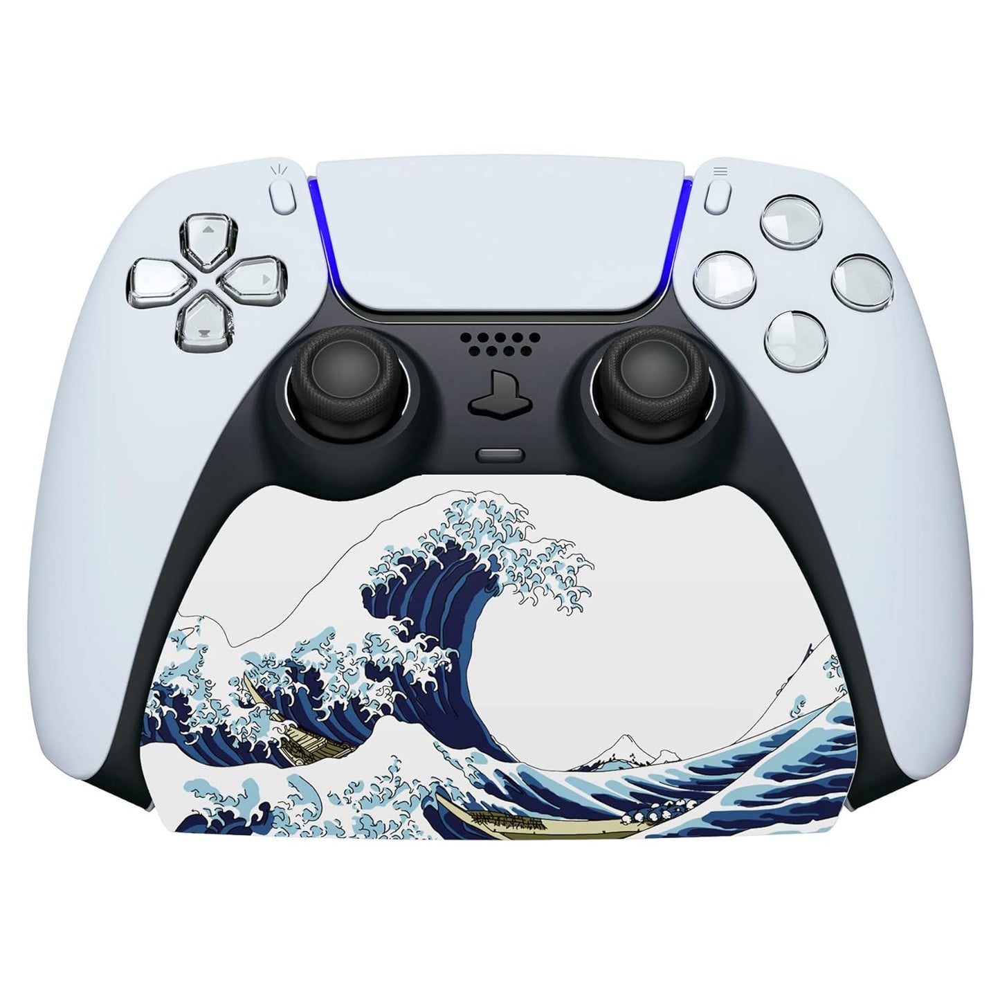 PlayVital The Great Wave Controller Display Stand for ps5, Gamepad Accessories Desk Holder for ps5 Controller with Rubber Pads