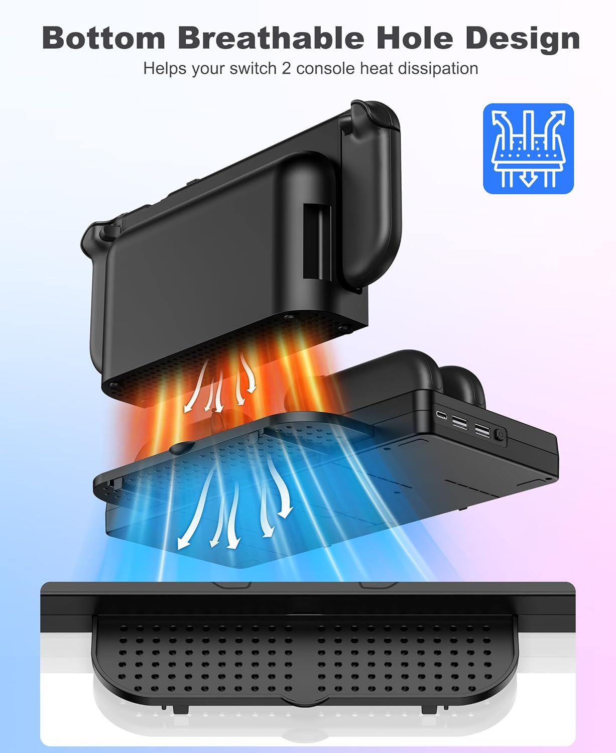 25 Slots Switch 2 Charging Organizer Joycon 2 Controller Storage Compatible with Nintendo 2 Accessories w Extended USB C Cable & LED Indicator (M-Charging Organizer w Joystick Covers)
