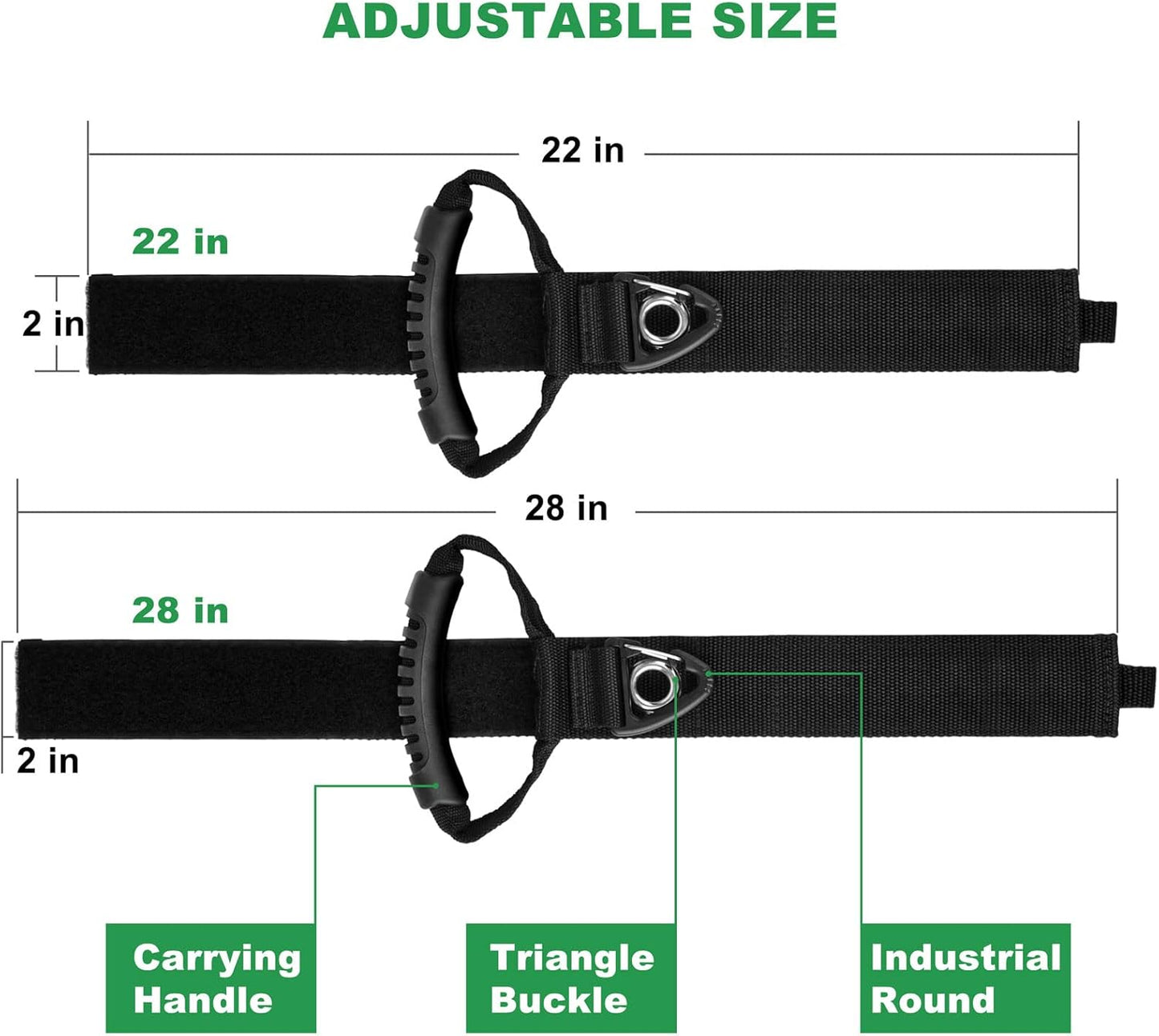 FOLIV 4PCS Storage Straps 3 in 1 Multifunction, Heavy Duty Storage Straps for Cables and Ropes, Extension Cord Organizer with Handle for Pool Hoses, Garden Hoses, Cords - 28'' + 22''