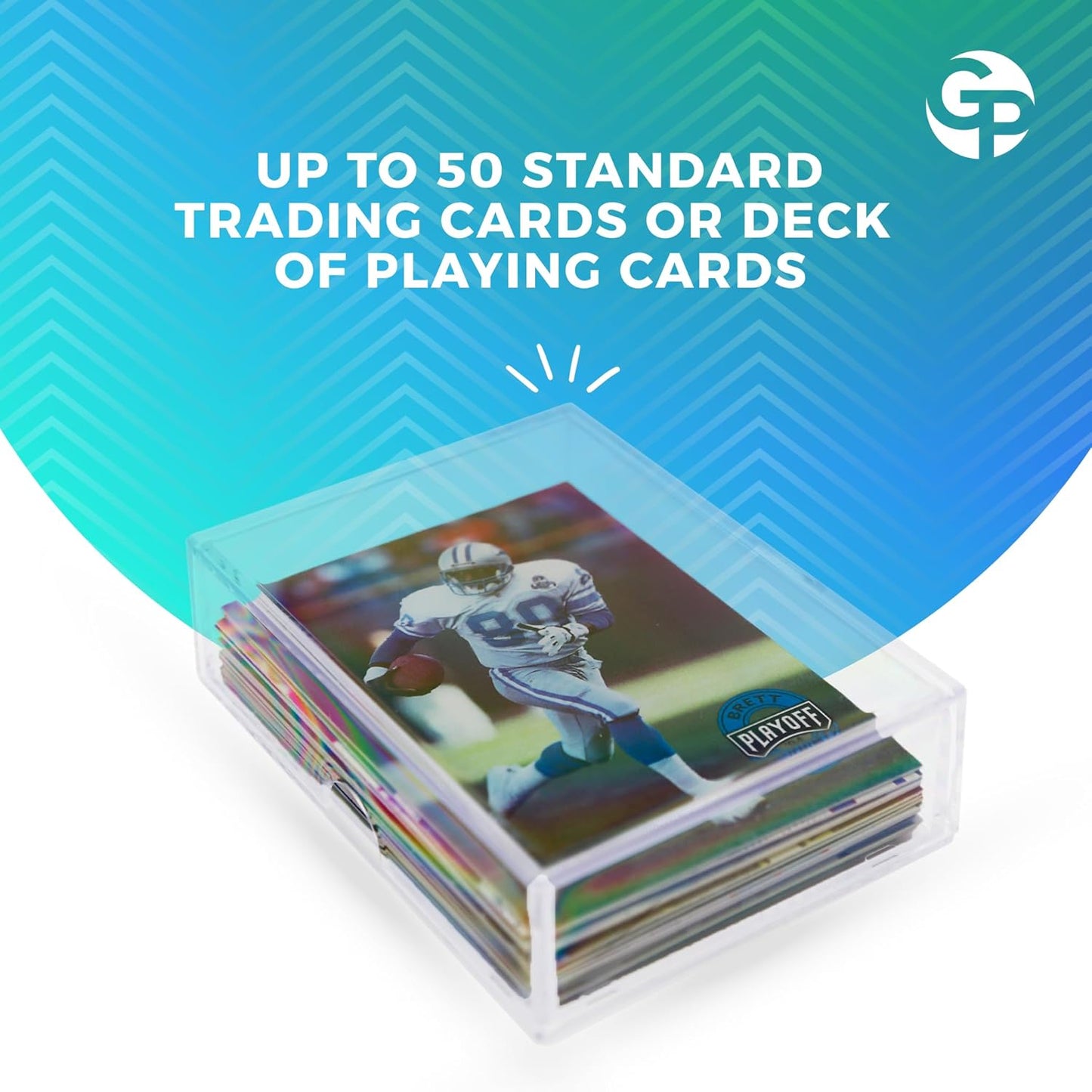 50 Pack Clear Acrylic Card Storage Boxes with Lids – 3 1/2" L x 2 1/2" W x 1" H Baseball Card Storage Box, Sports Card Boxes, Magic Card Storage Box and Playing Card Case – Made in USA