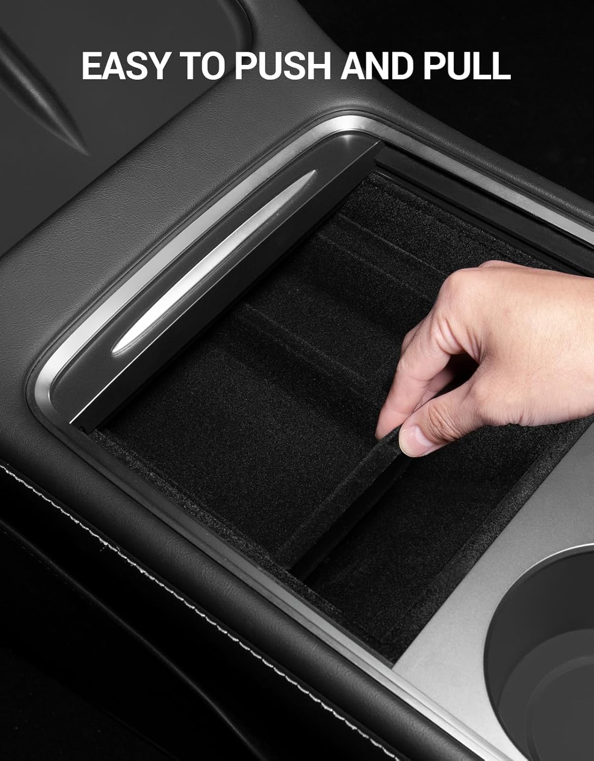 Motrobe 2PCS Tesla Model Y Model 3 Center Console Organizer Tray Armrest Storage Box Hidden Drawer for 2021-2024 Model Y & 2021-2023 Model 3 [Not Compatible with 2024 Model 3 Highland]