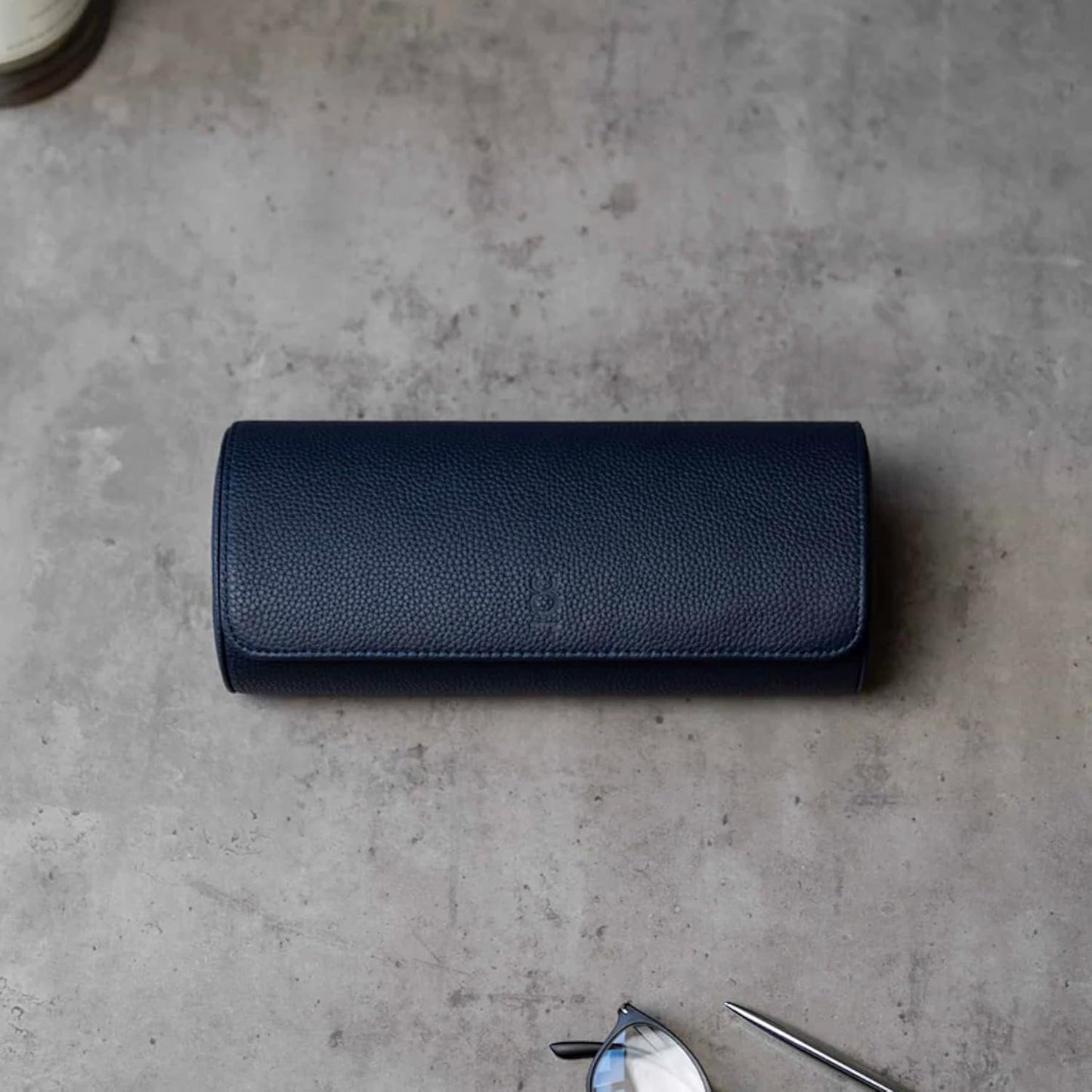 DailyWatch | Watch Roll Travel Case For 3 Watch | Luxury Watch Case In Genuine Leather With Soft Velvet Interior | Watch Case Protect, Store, & Display Your Watches | Navy Blue
