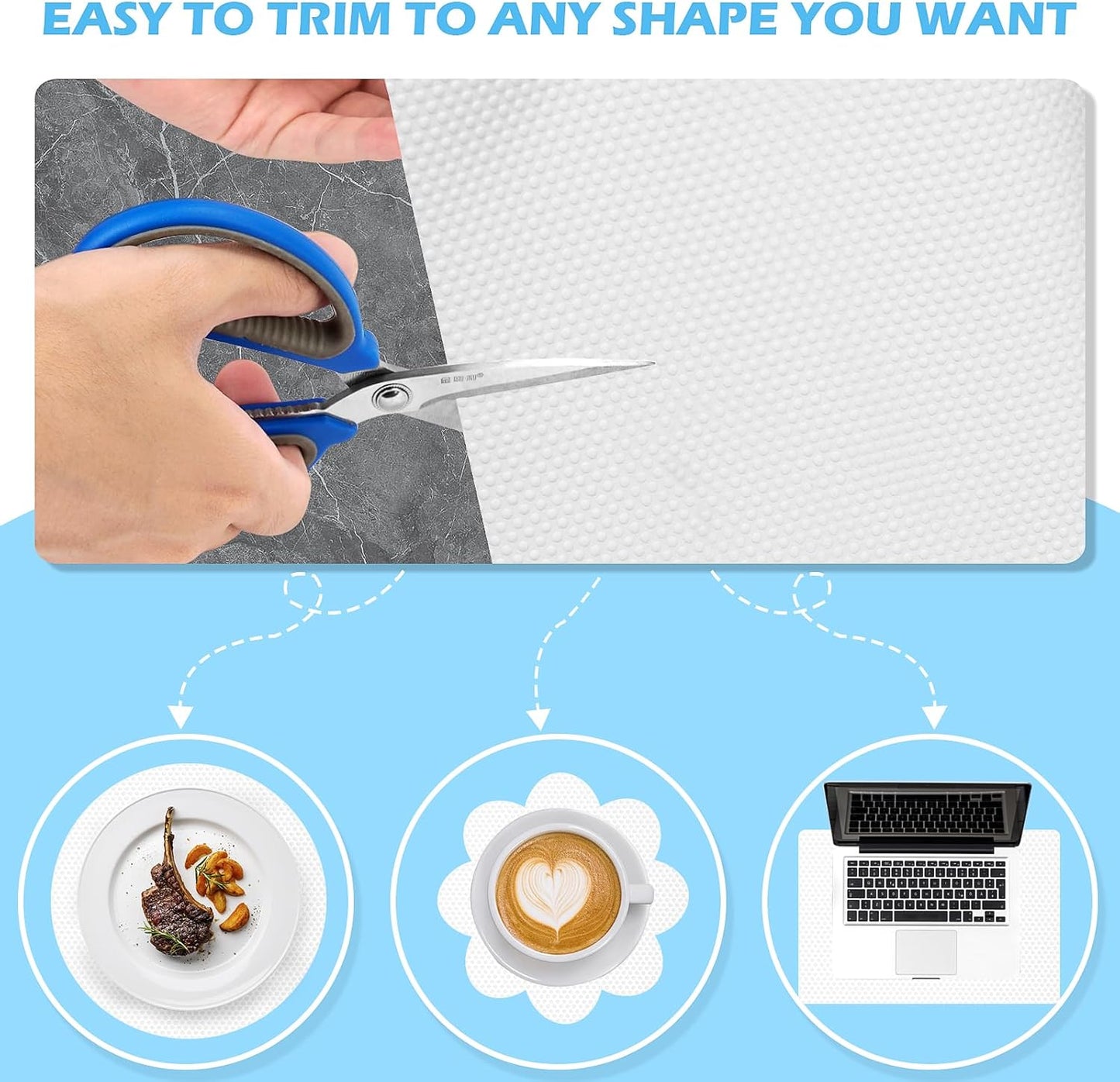 Drawer Liners, Waterproof Shelf Liner, Anti-Slip Non-Adhesive BPA Free Kitchen Cupboard Cabinet Liner Refridge Fridge Mats Sink Protector Strong Durable for Home (White/11.8in x 10Ft)