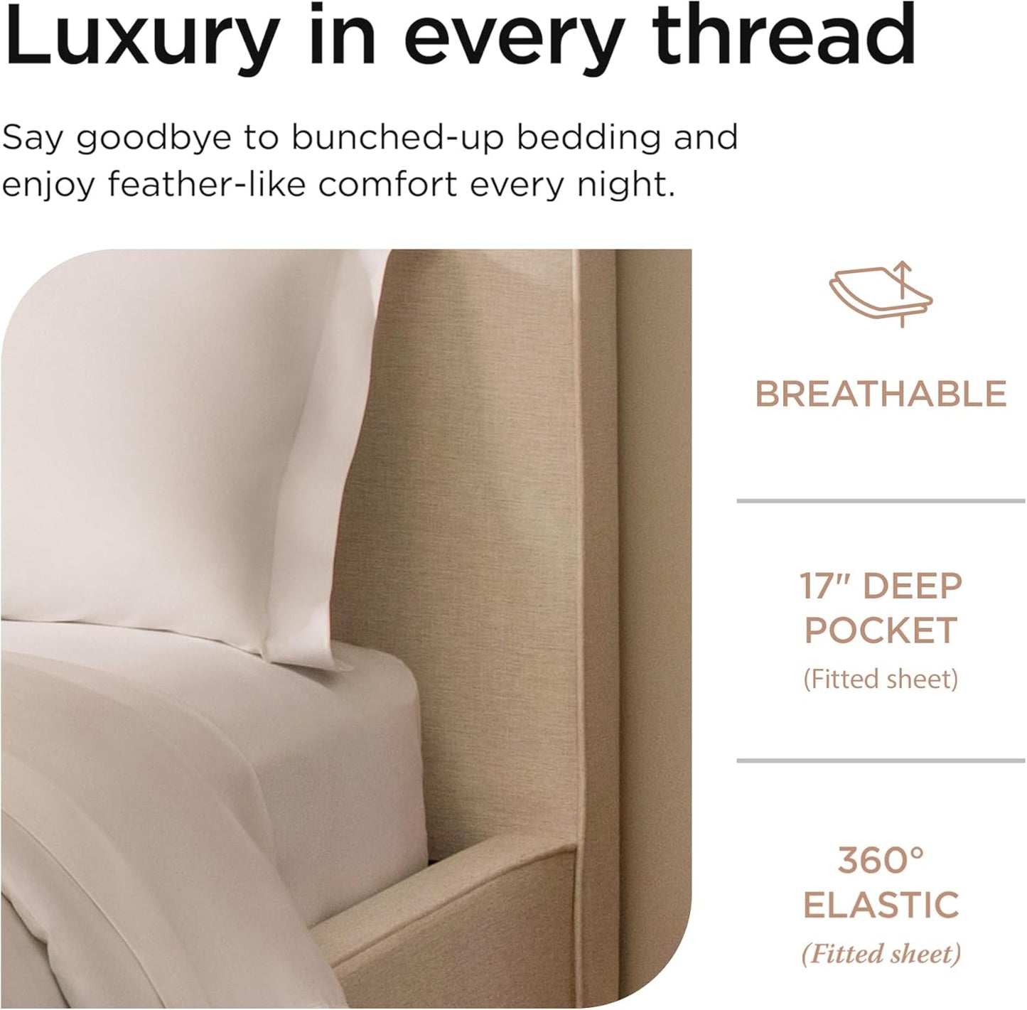 Threadmill Supima Cotton Sheets Queen | 656 Thread Count Queen Sheets for Queen Mattress | 4 Piece Luxury Bed Sheet | Sateen Weave Hotel Quality Sheet with Elasticized Deep Pocket| White Sheet