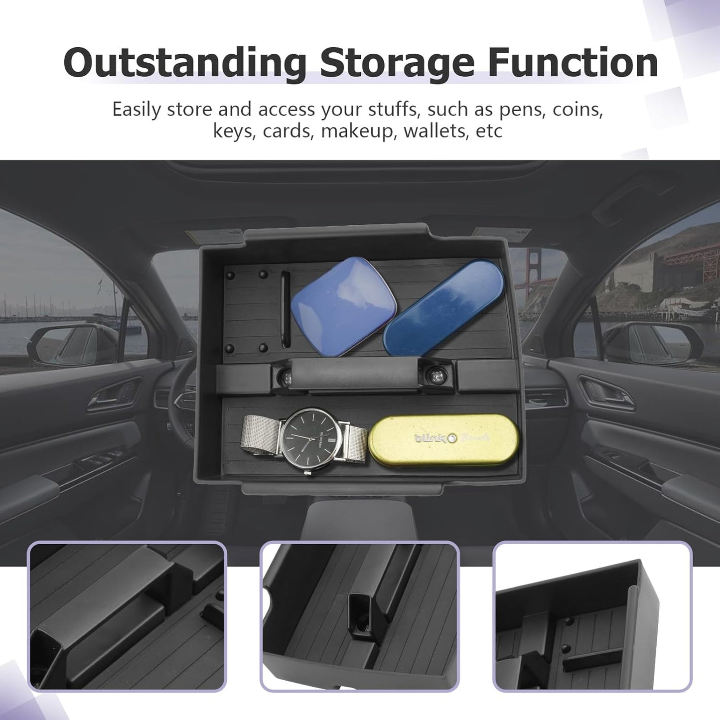 LUWU 2025 K4 Center Console Organizer Compatible with 2025 Kia K4 LX/LXS/EX/GT-Line/GT-Line Turbo Armrest Console Organizer Armrest Insert Tray 2025 Kia K4 Accessories
