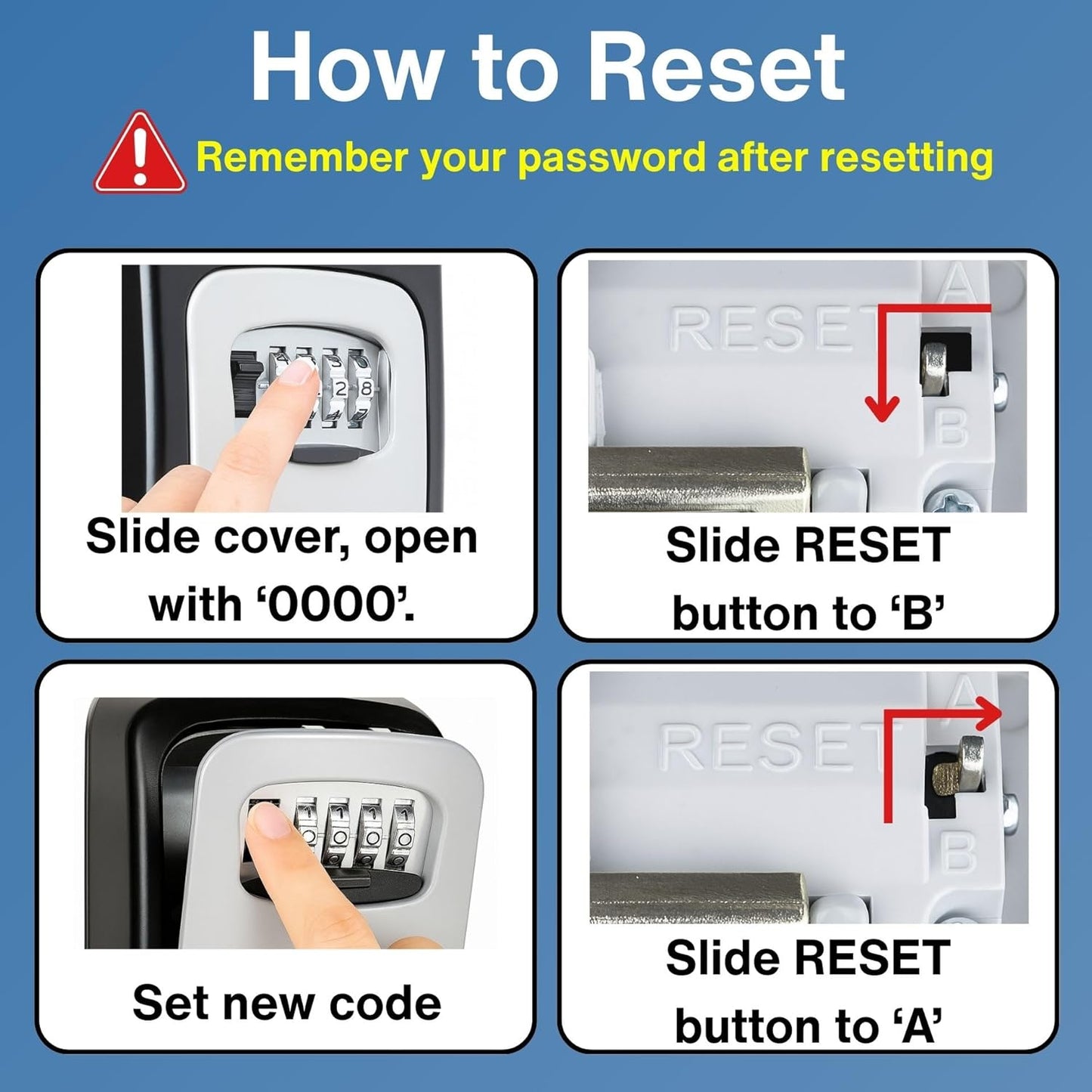 RUDY RUN Key Lock Box for Outside - Wall Mount Combination Lockbox for House Keys Outdoor