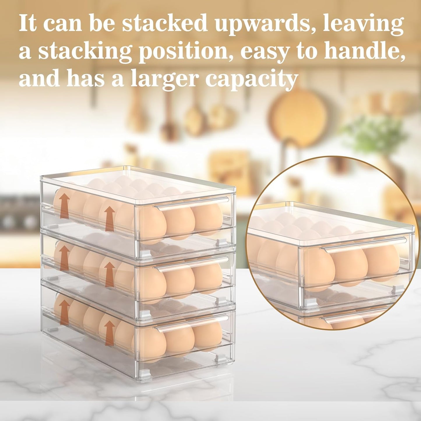 Acrylic Egg Box Transparent 18 and 36 Pack Storage for Refrigerator Kitchen Storage Size: 13.3 * 4.7 * 3.9 inches (2 pack)