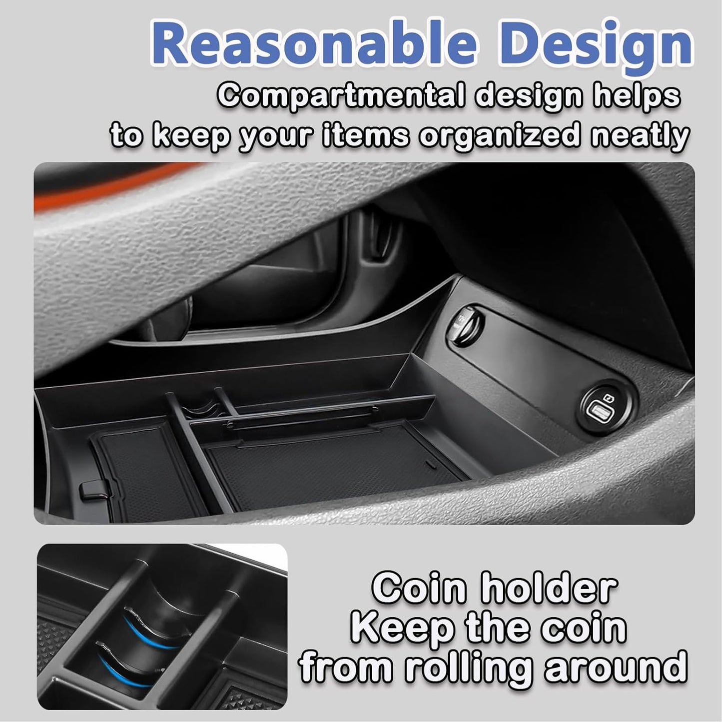 Center Console Organizer Compatible with Hyundai Santa Fe 2021 2022 2023 Lower Center Console Storage Box Tray Interior Accessories