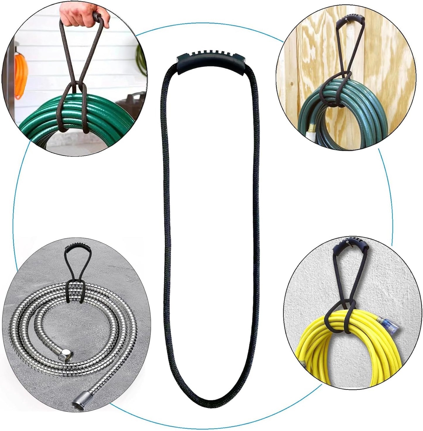 Extension Cord Storage Straps,2 Pack 16 inch Portable with Carrying Handle fit Vacuum Hose Holder, Shop Storage,Water Hose Organizer for your Home, Garage
