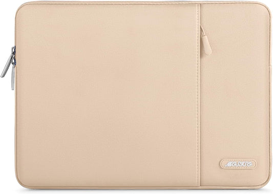 MOSISO Laptop Case 15 inch, 15 inch Laptop Sleeve Compatible with MacBook Air 15 M4 A3241 M3 A3114 M2 A2941 2025 2024 2023,Dell XPS 15,Polyester Vertical Computer Sleeve Bag with Pocket, Apricot