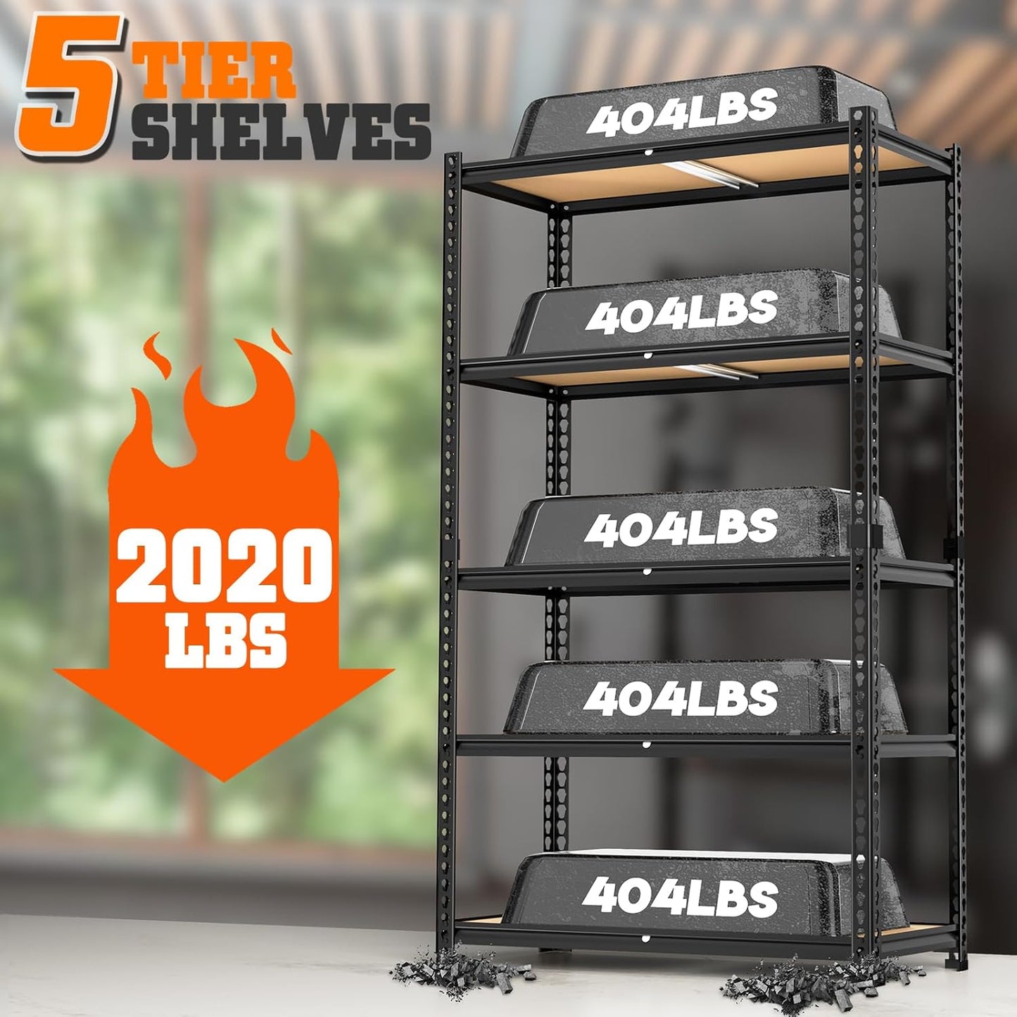 LEVELEVE 5-Tier Heavy Duty Storage Shelving Unit, 2020 lbs Capacity, Adjustable Metal Utility Shelf, 30" L x 12" W x 60" H for Garage, Kitchen, Pantry, Basement, Bathroom, Laundry,3 Pack