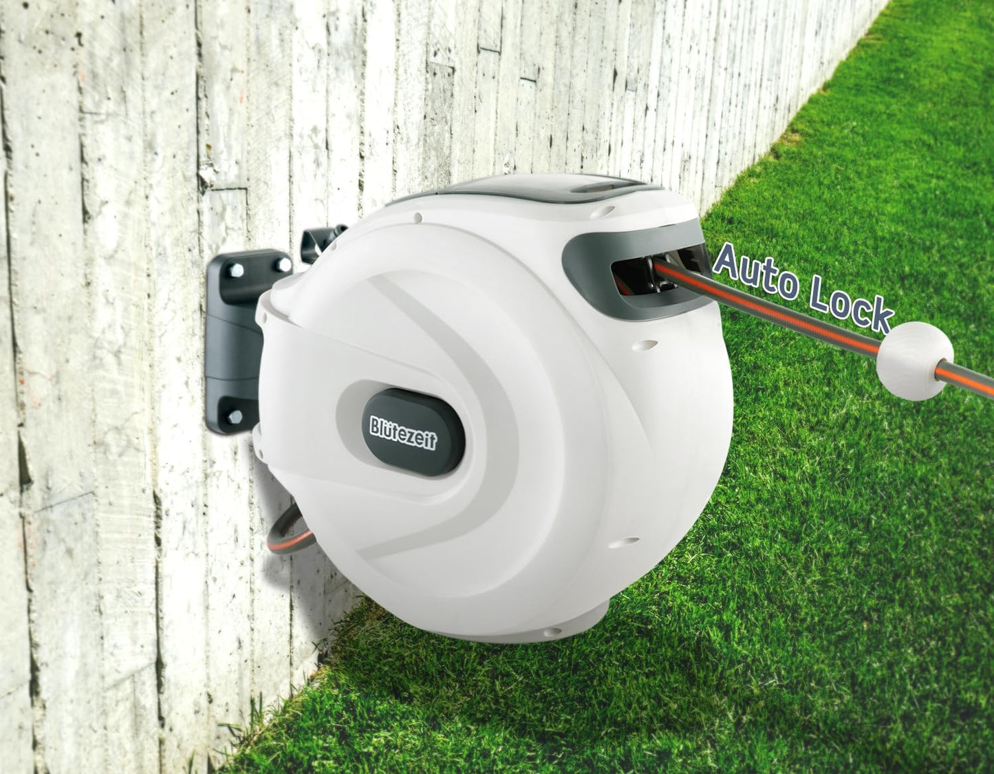 Blütezeit Retractable Garden Hose Reel Wall-Mount Heavy Duty