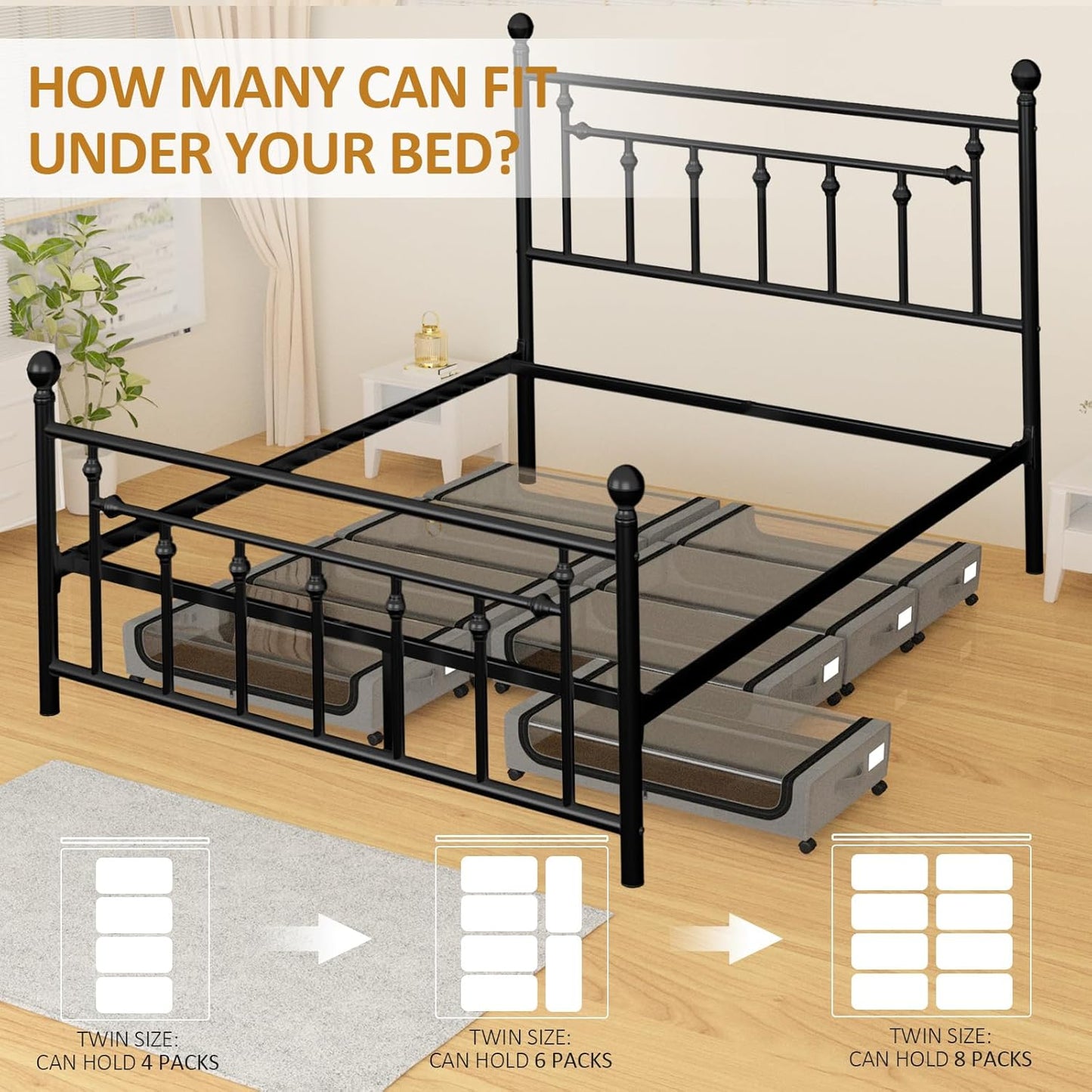 Large Under Bed Storage with Wheels, Under Bed Storage Containers, Under Bed Shoe Storage Organizer, Rolling Underbed Storage Containers for Bedroom Clothes Shoes Blankets, 2 Pack, Grey