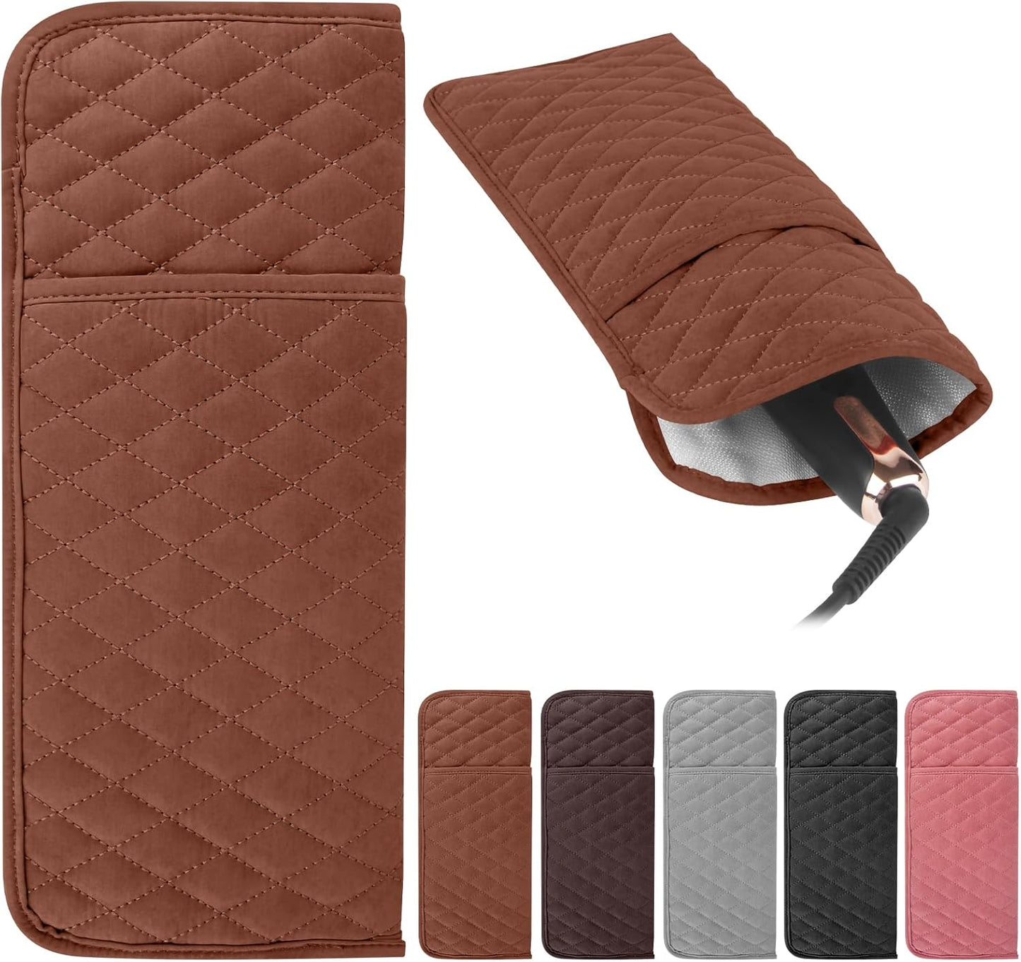 Heat Resistant Hair Tools Organizer Bag Portable Travel Storage Cover Pouch for Hair Straighteners, Curling Irons, Flat Irons and Hot Styling Tools(13.8" x 5.5")